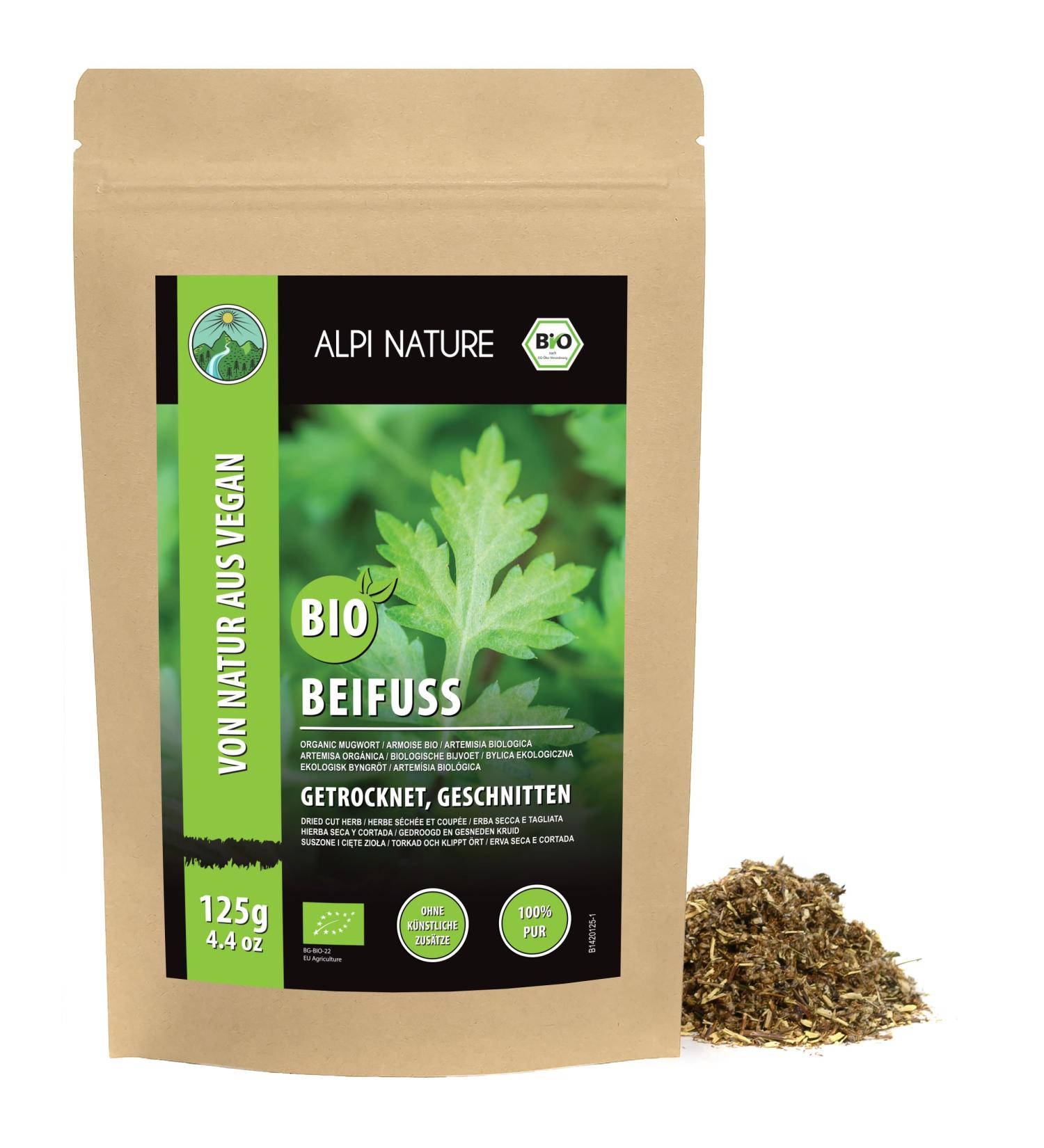  Alpi Nature Alpi Nature Organic Mugwort Tea 125g Dried and Cut Mugwort Herb Artemisia Vulgaris - Buy Online on GoSupps.com