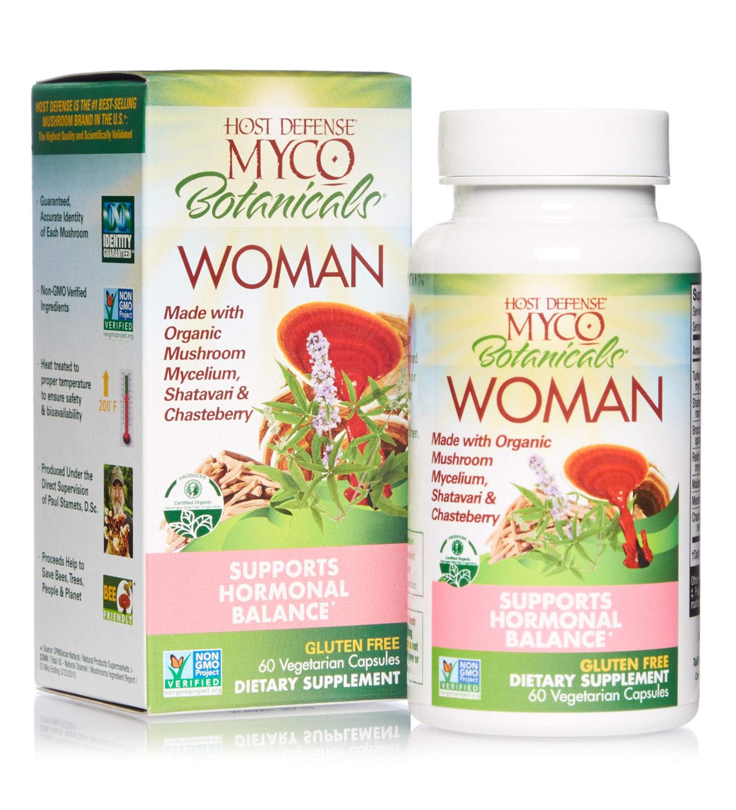 Fungi Perfecti Myco Botanicals for Women's Hormonal Balance - 60 Veg Capsules - Buy Online on GoSupps.com