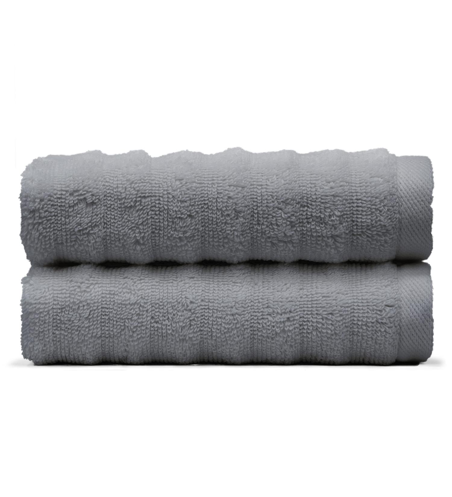 2-Pack Classic Cotton Washcloth Towel Set - Ultra Soft & Absorbent - Grey - Buy Online on GoSupps.com