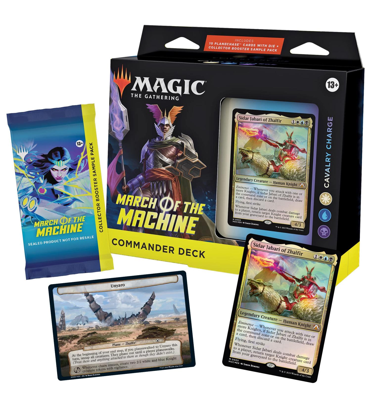 Magic The Gathering March of the Machine Commander Deck - Cavalry Charge | 100-Card Deck with 10 Planechase Cards & Collector Booster Sample Pack - Buy Online on GoSupps.com