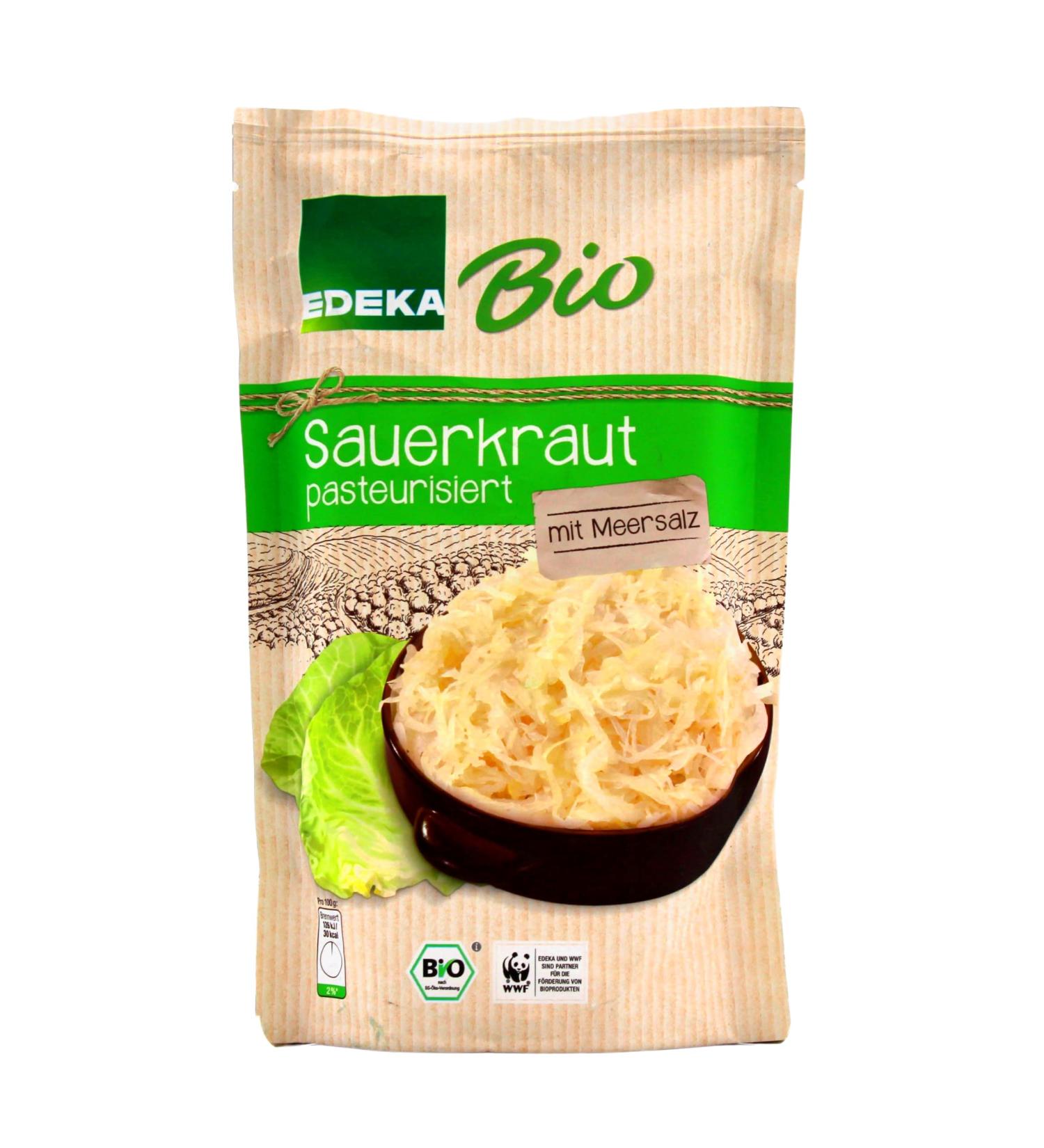 Edeka Organic Sauerkraut Pasteurized with Sea Salt - Pack of 7 (7 x 500g) | Premium International Shipping - Buy Online on GoSupps.com