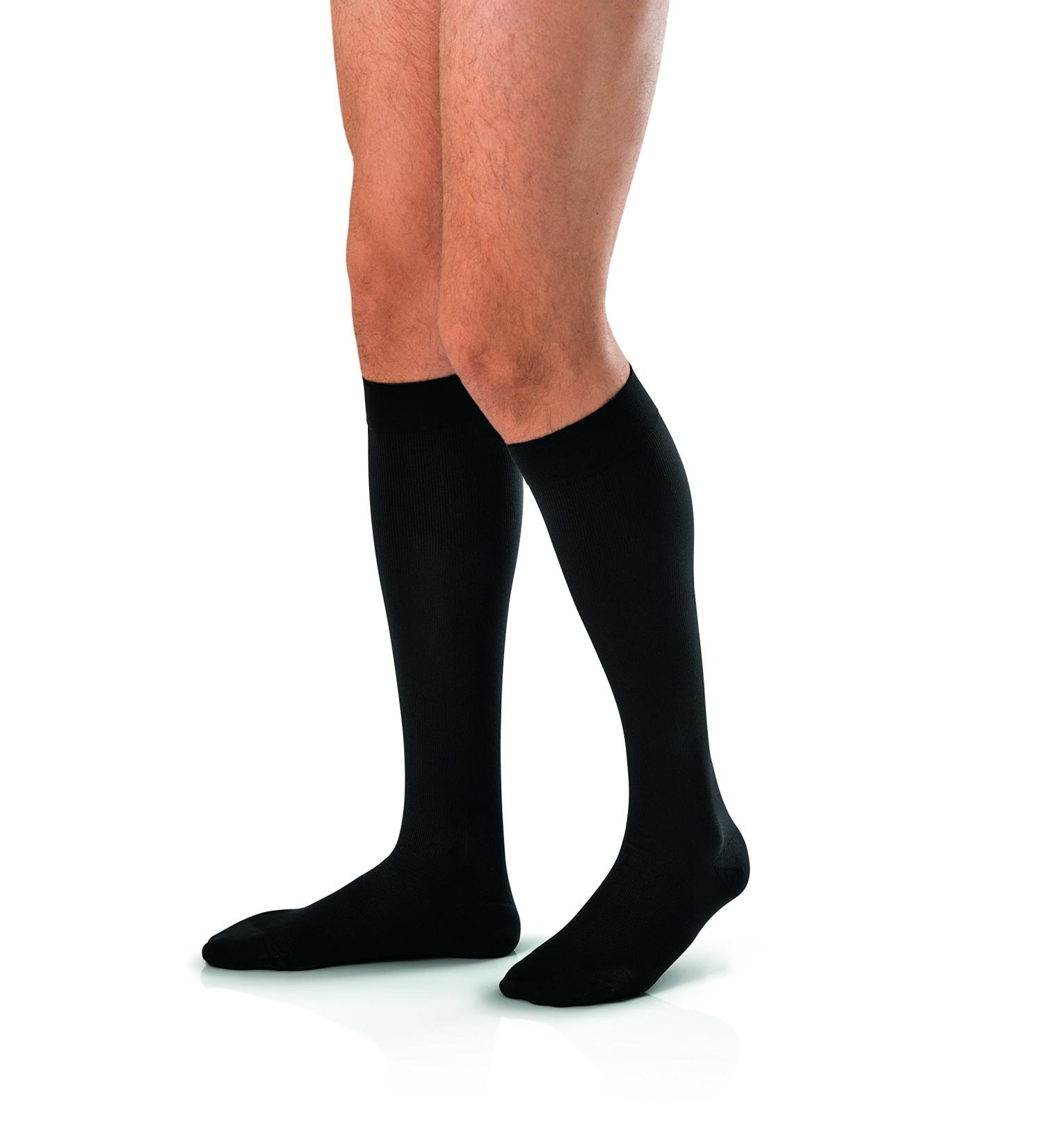 JOBST forMen Knee High Compression Socks 20-30 mmHg | Ribbed Dress Style Open Toe Medium Black - International Shipping Available - Buy Online on GoSupps.com