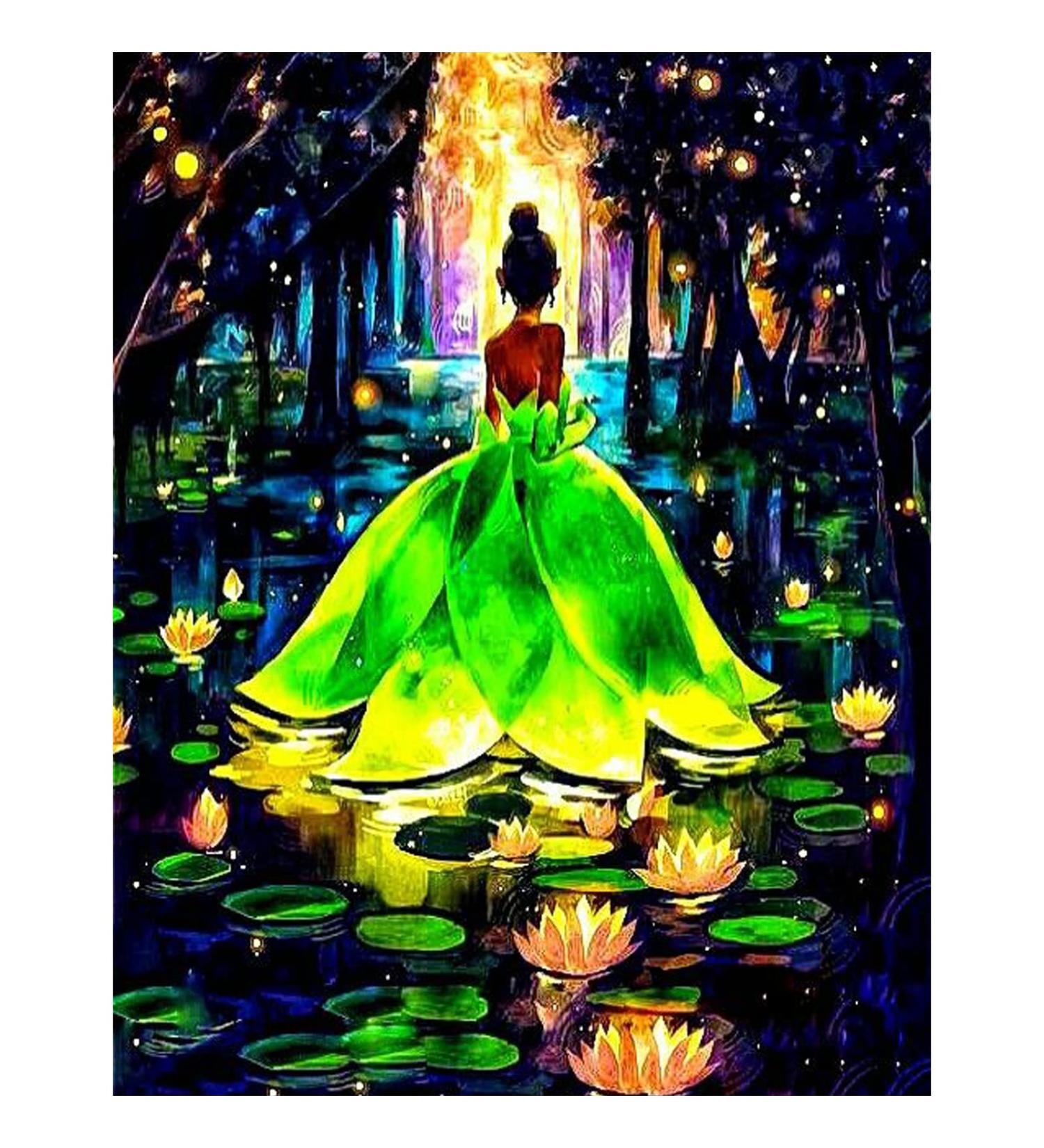 Sonsage Princess and Frog Diamond Painting Kit - Full Round Drills Cross Stitch Crystal Rhinestone Embroidery - 5D Home Wall Decor Gift - 12x16 Inch - Buy Online on GoSupps.com