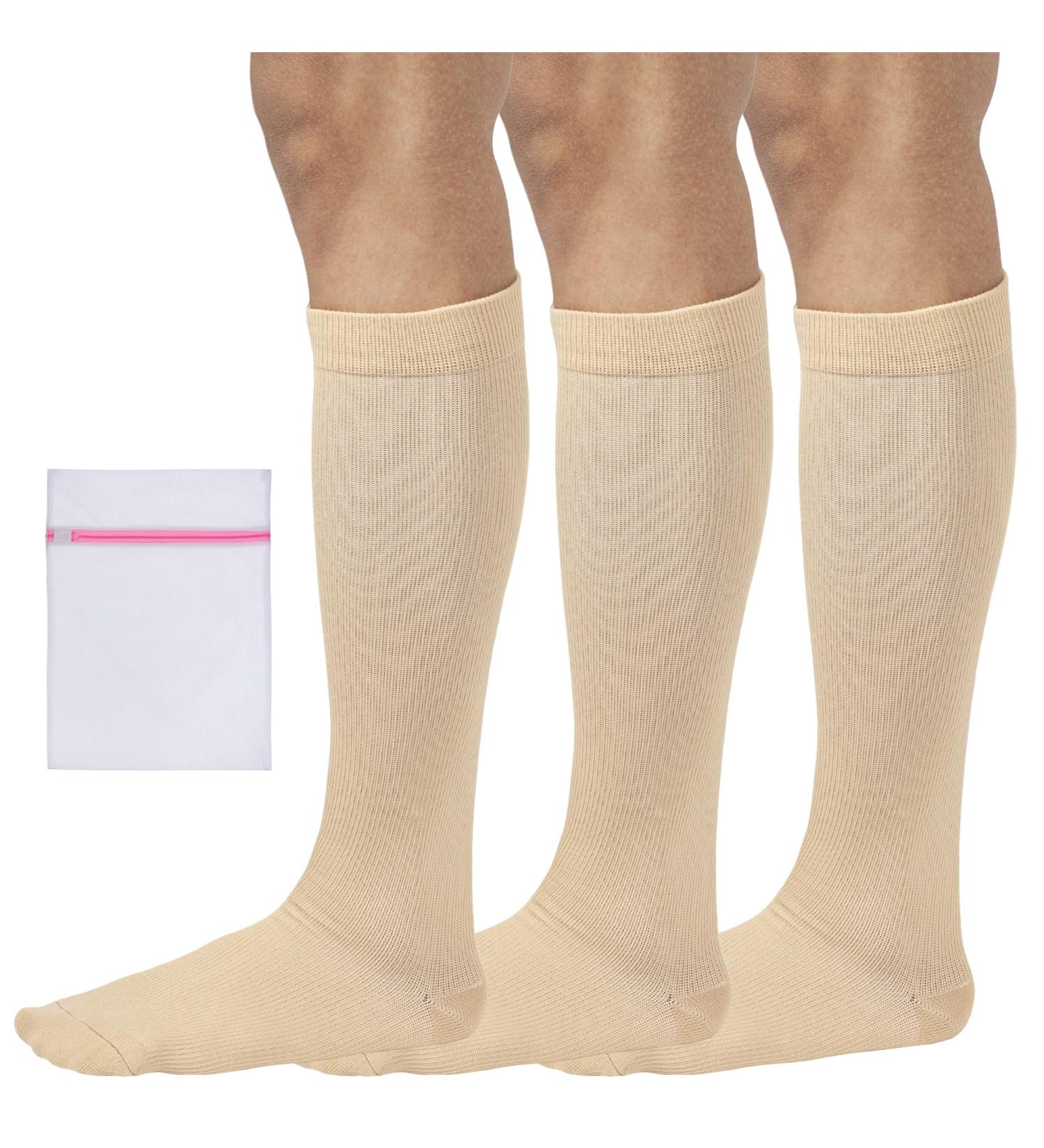 360 RELIEF - Flight Compression Socks Supports | Blood Circulation Travel Work L-XL 3Pairs-Beige - Buy Online on GoSupps.com