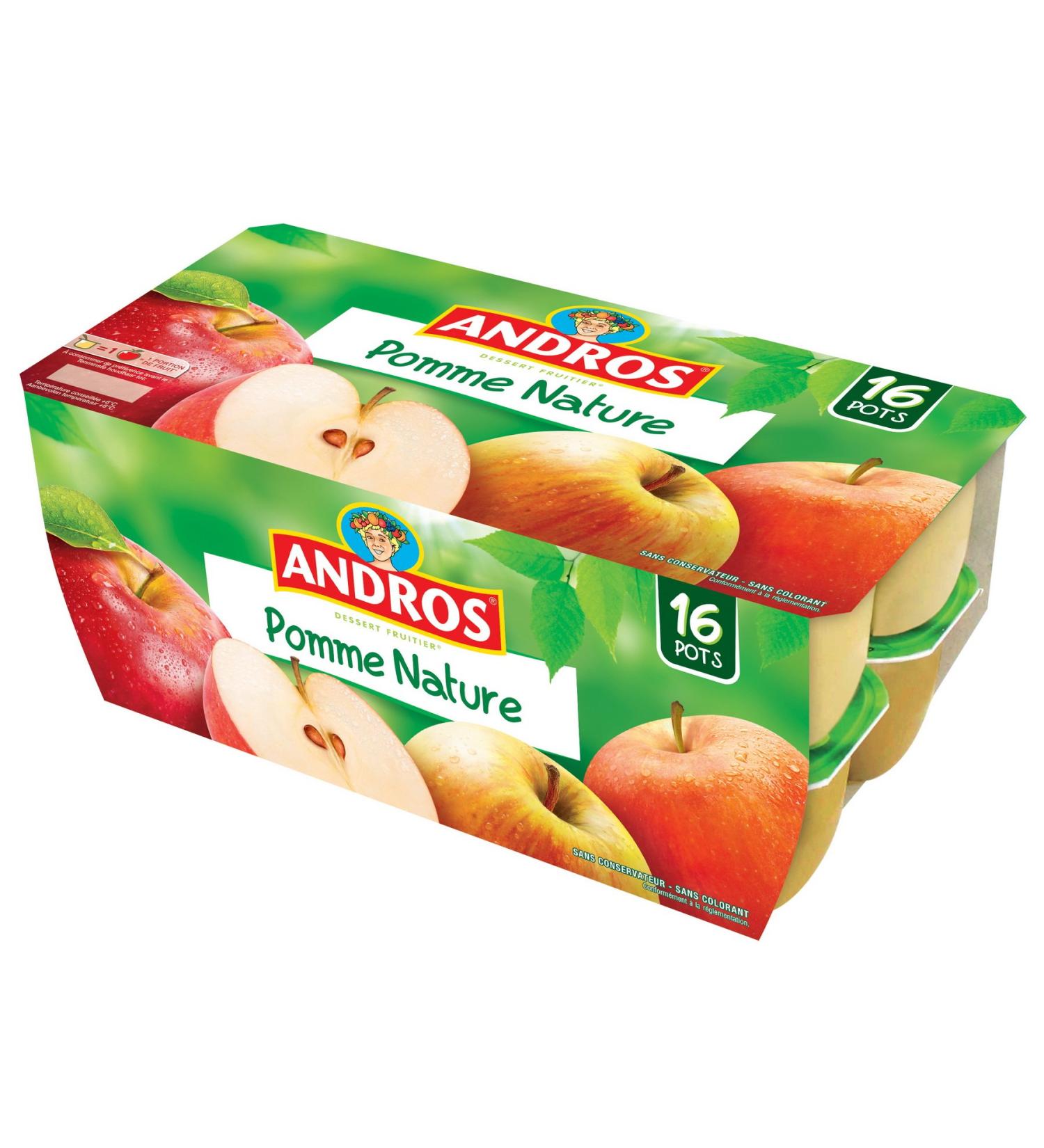 Andros Fruit Dessert Apple Nature, 16 x 100g