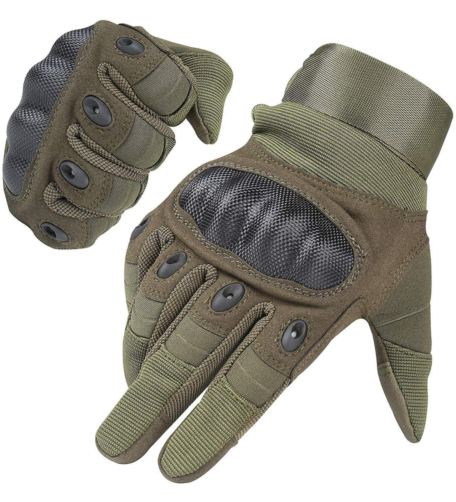 Hikeman Touchscreen Hard Knuckle Gloves for Men & Women - Perfect for Outdoor Sports Cycling Motorcycle Hiking Climbing and Lumbering in Army Green - Buy Online on GoSupps.com