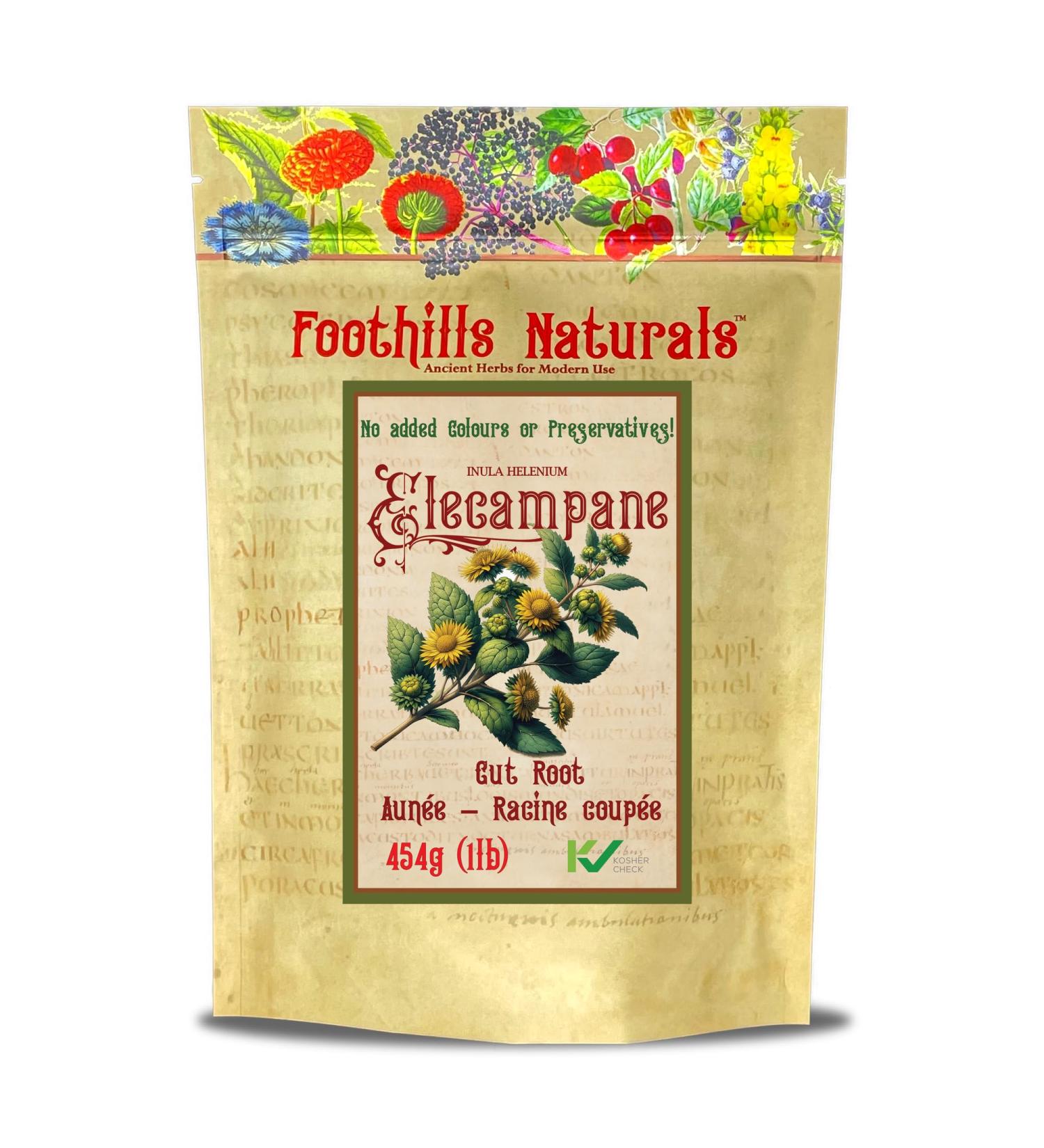 Foothills Naturals Elecampane Root Cut - 454g / 1 Pound - Buy Online on GoSupps.com