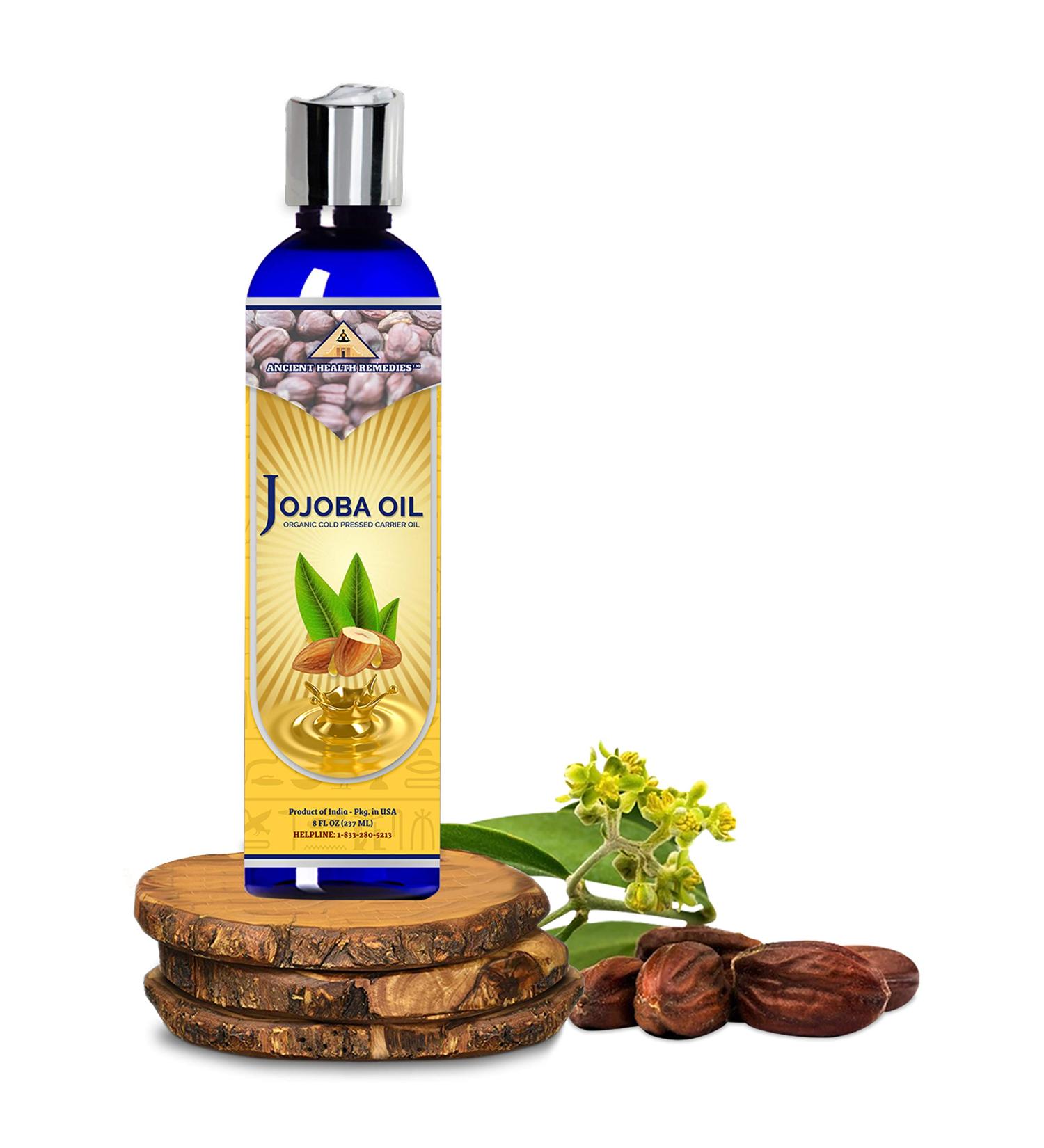 Organic Cold Pressed Jojoba Oil 8 Fl Oz - Bulk Carrier Oil for Beauty, Skin, Hair - Moisturizing & DIY Enhancer for Body Butter - Made in India - Hair Care Products - Buy Online on GoSupps.com