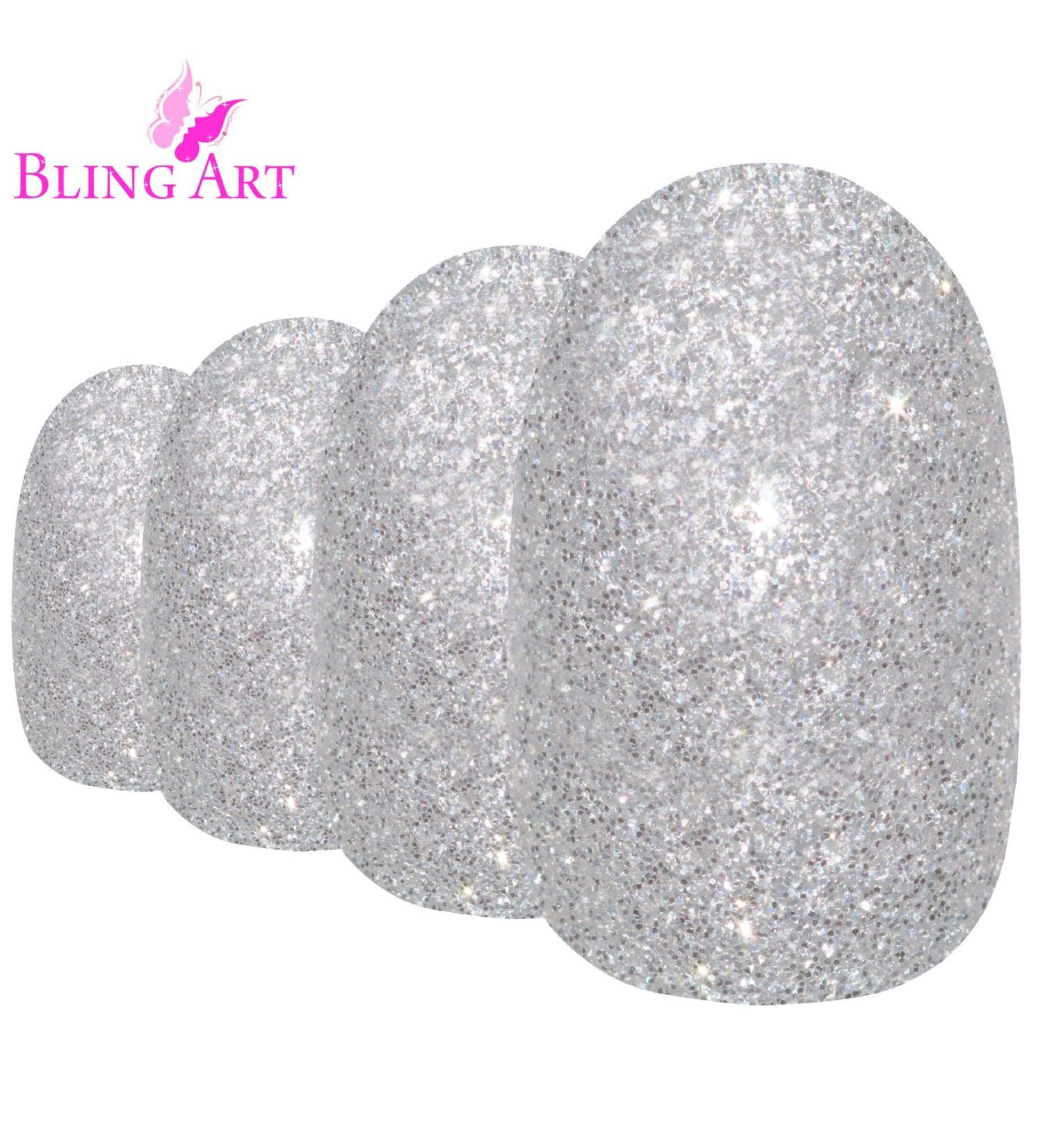 Buy Ariana Gel False Nails - Bling Art Glossy Glitter Oval - 24 Medium Tips for Stunning Manicure | Free International Shipping - Buy Online on GoSupps.com
