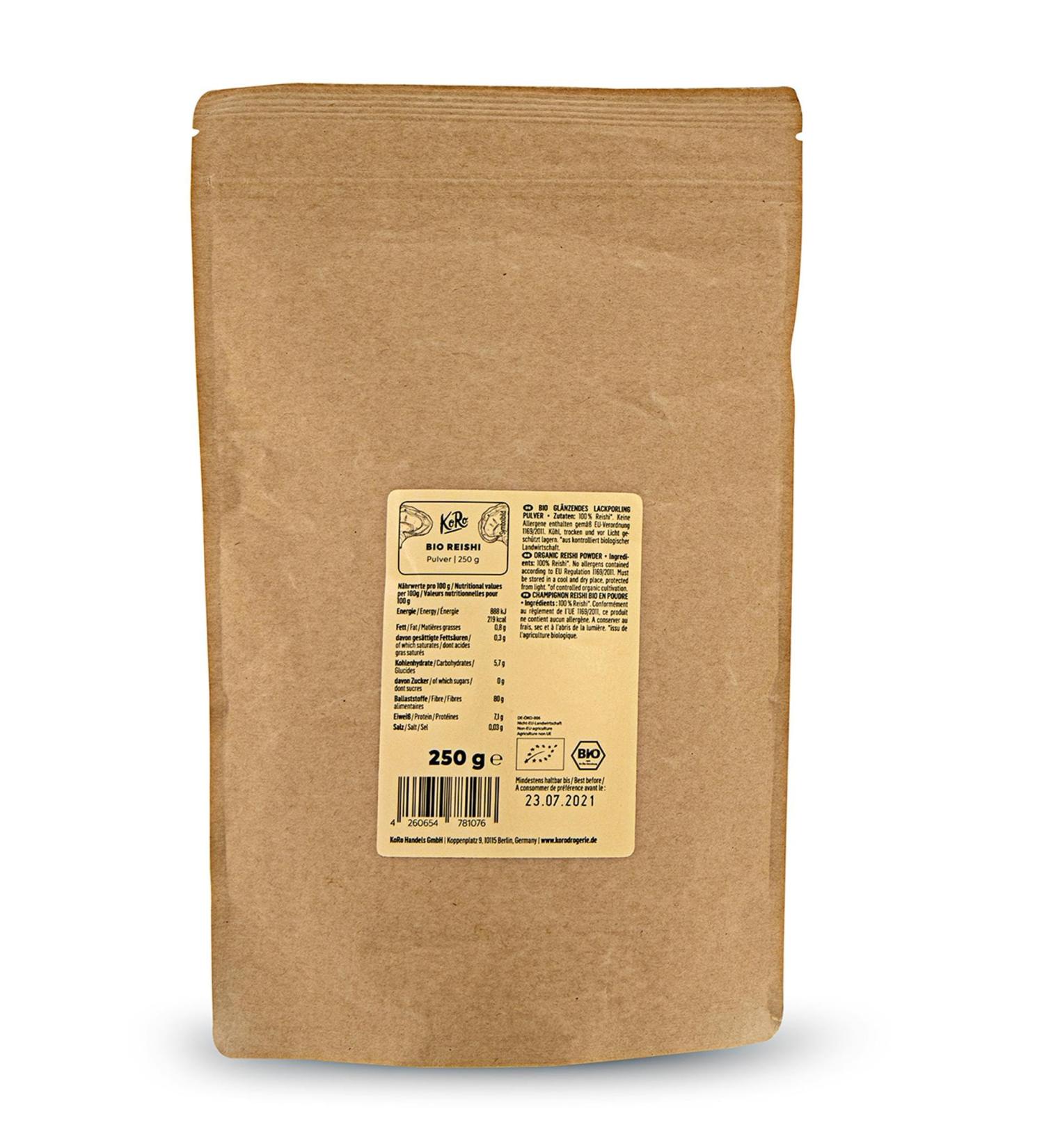 KoRo - Organic Reishi Powder 250g - Buy Online on GoSupps.com