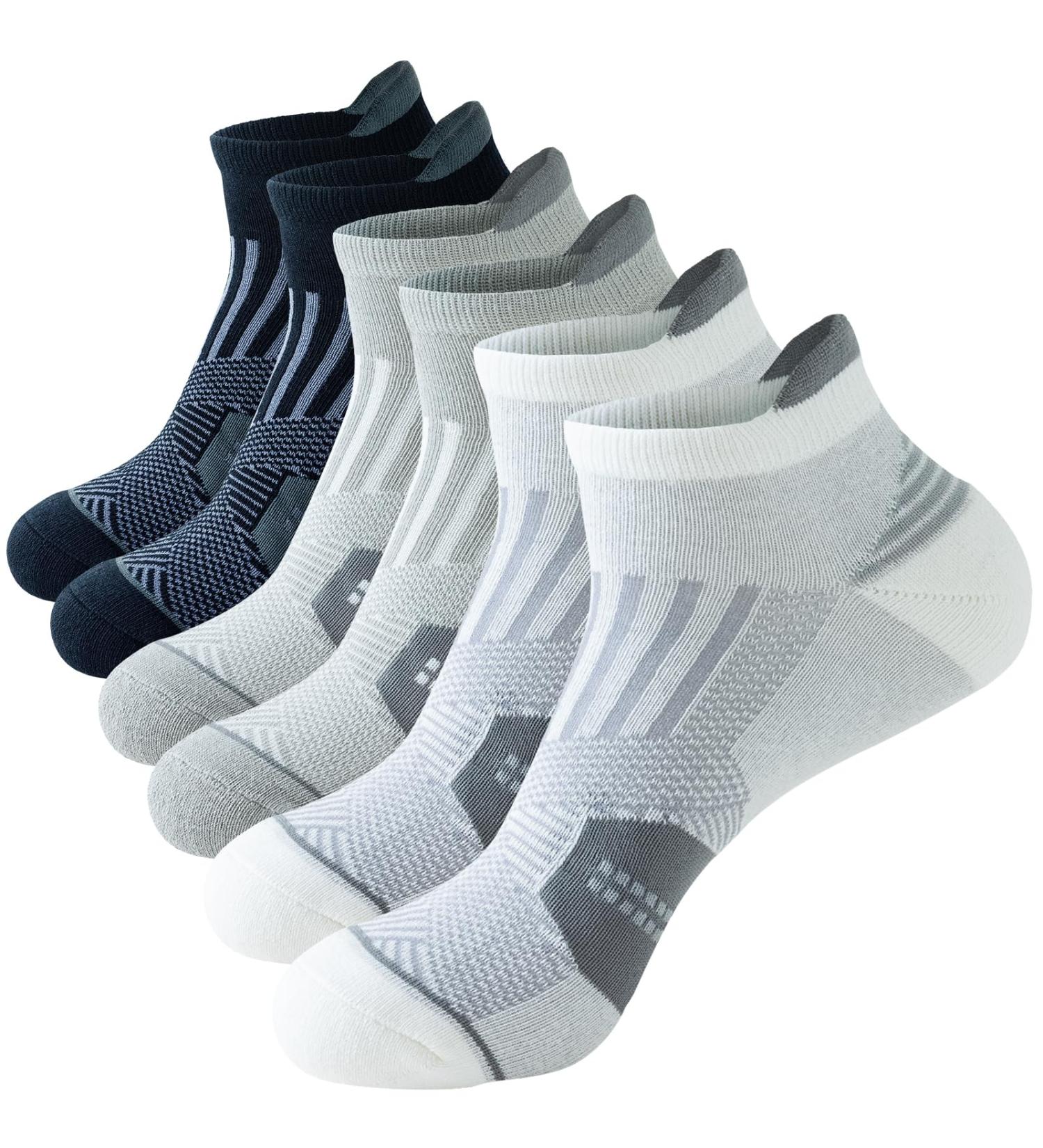 Niofind Sneaker Socks for Men & Women - 6 Pairs Breathable Cotton Sports Socks (Black White Grey) - Short Running Socks Unisex Size 37-42 - Buy Online on GoSupps.com