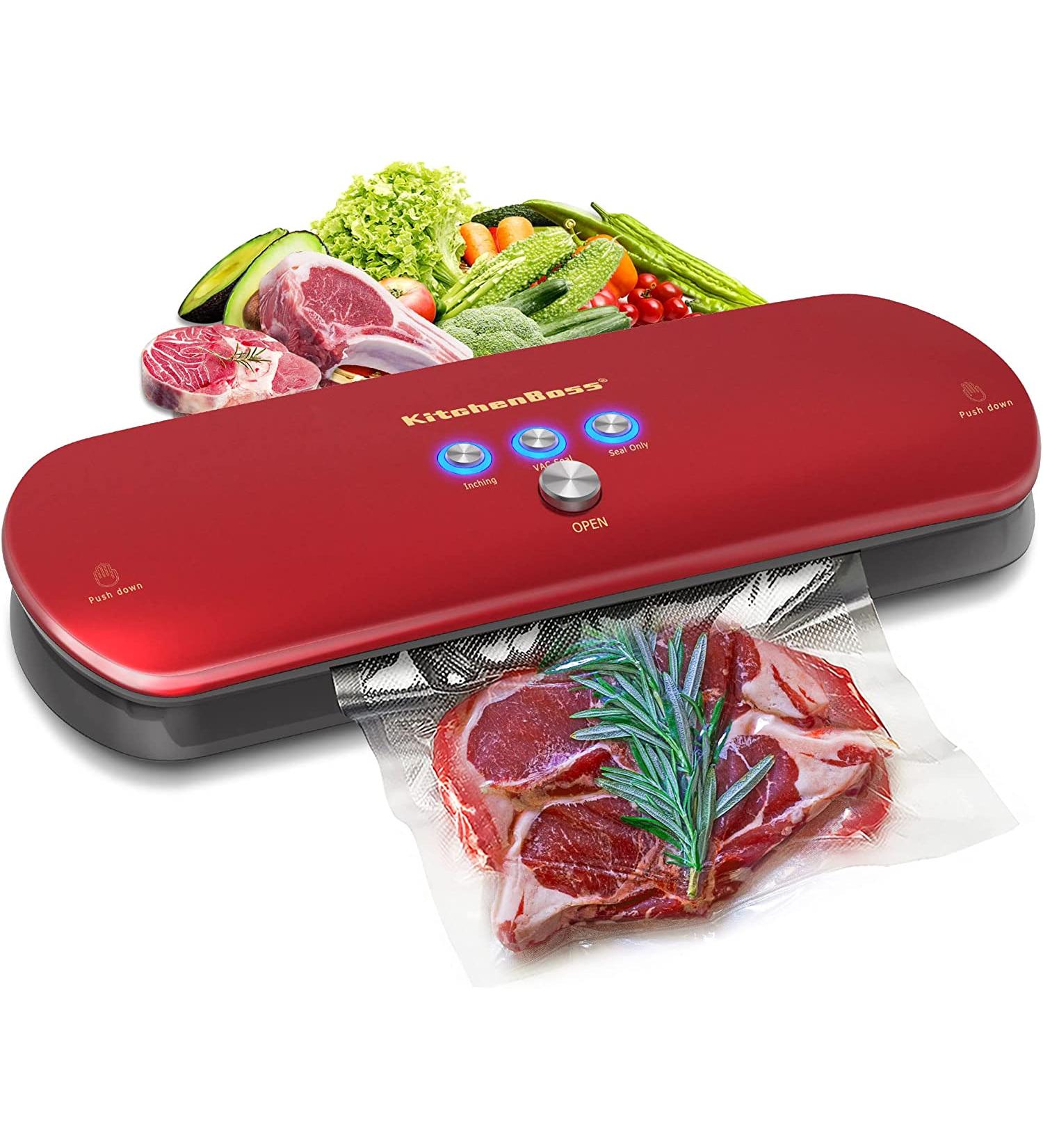 KitchenBoss Food Vacuum Sealer Machine - Automatic Sealing for Dry and Moist Foods | Includes 5 Pcs Food Vacuum Bags - Buy Online on GoSupps.com