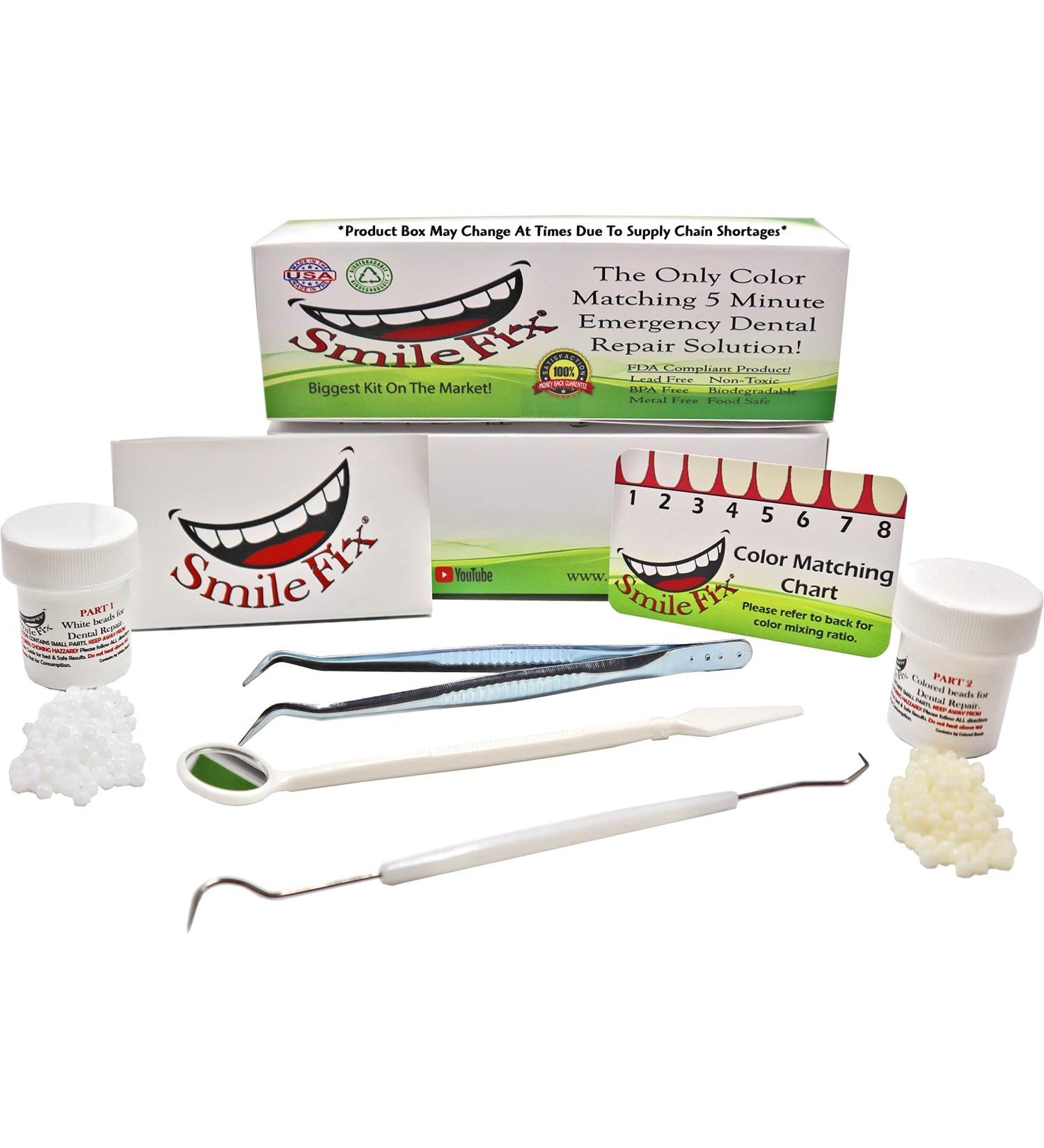 SmileFix Color Matching Deluxe Dental Repair Kit - Fill Gaps and Replace Broken Teeth at Home - Buy Online on GoSupps.com