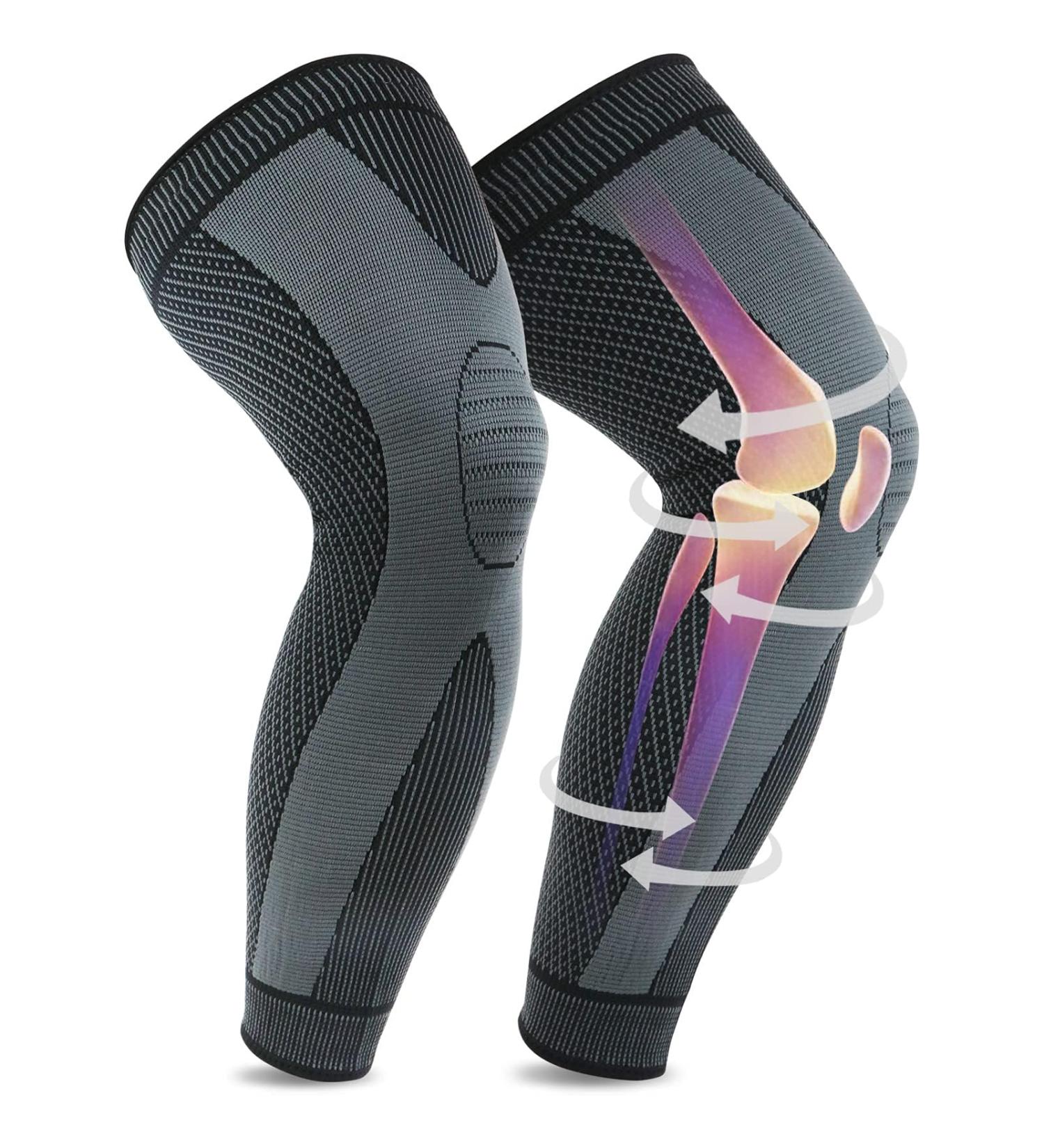 Shop Beister Full Leg Sleeve Knee Braces for Pain Relief | Compression Support for Meniscus Tear ACL & Arthritis - Black Medium Pair - Buy Online on GoSupps.com