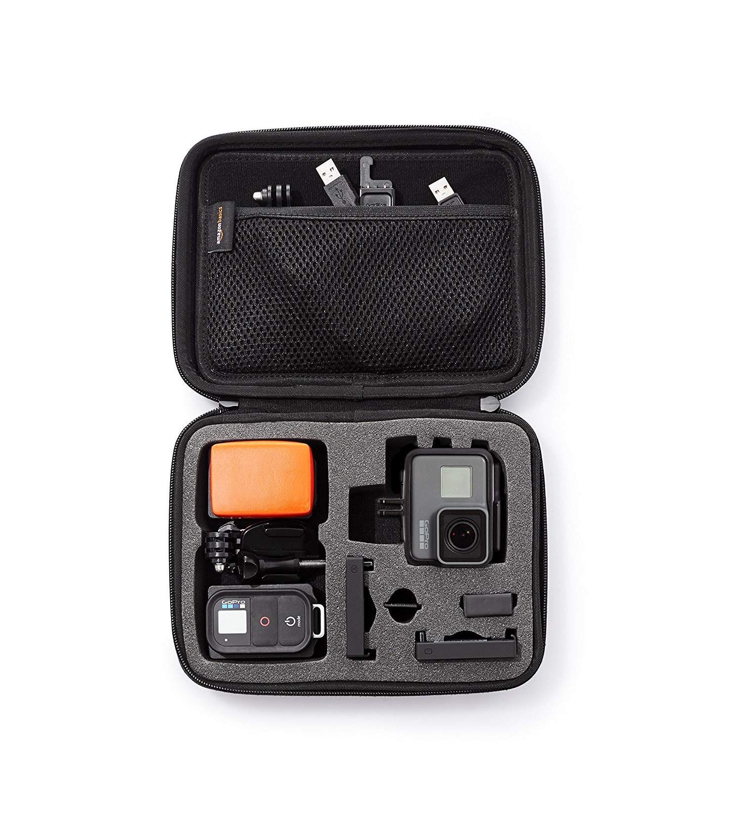 Amazon Basics Small Carrying Case for GoPro And Accessories - 9 x 7 x 2.5 Inches Black Small Case Only - Buy Online on GoSupps.com