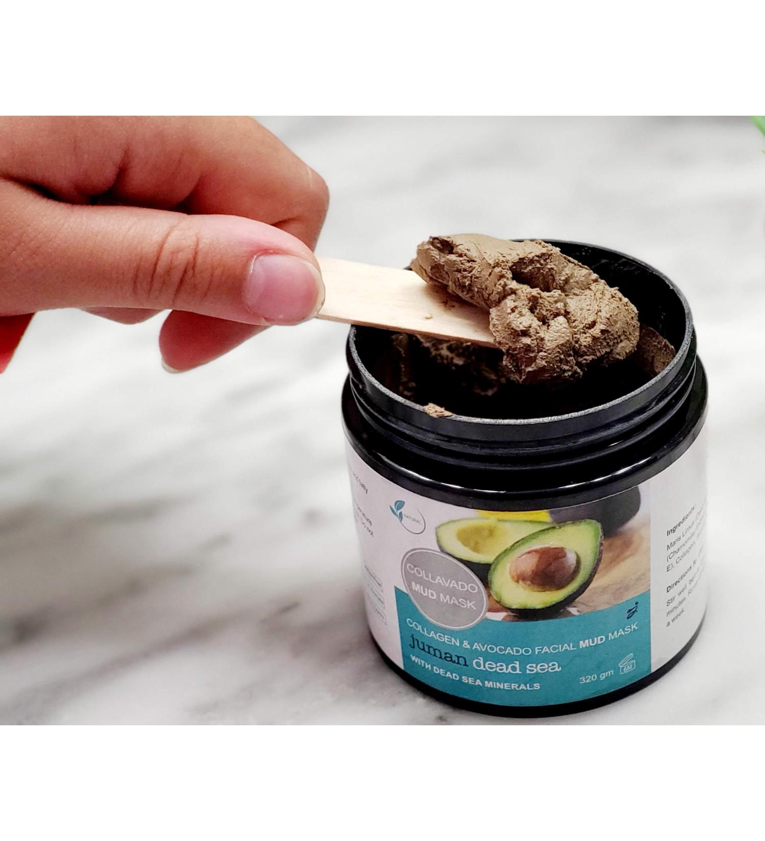 All Natural Juman Dead Sea Mud Mask with Avocado & Minerals - 11.9 oz | Minimizes Pores Tones Skin & Reduces Oils - Buy Online on GoSupps.com