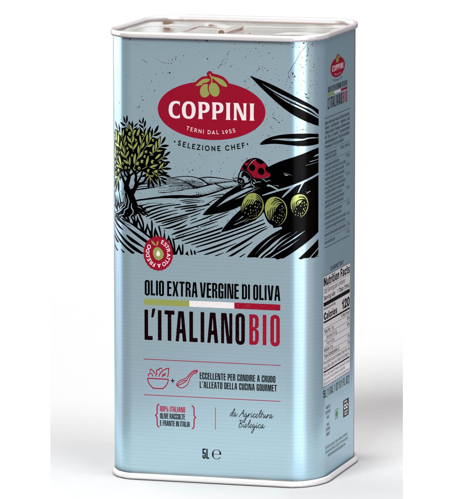 Organic extra virgin olive oil 100% Italian cold extracted 1 can of 5 liters - Buy Online on GoSupps.com