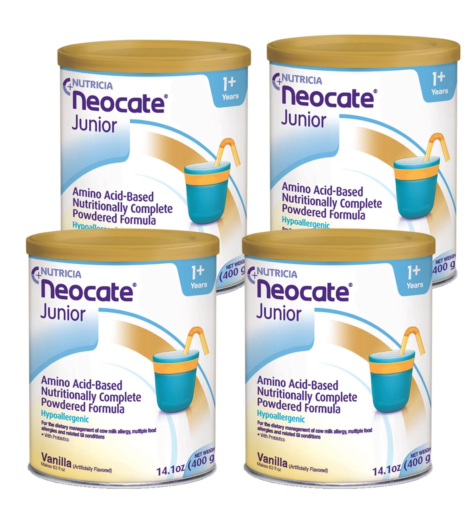 Neocate Junior Vanilla Powdered Hypoallergenic Amino Acid-Based Toddler Formula 14.1 Oz Can - Pack of 4 - Buy Online on GoSupps.com