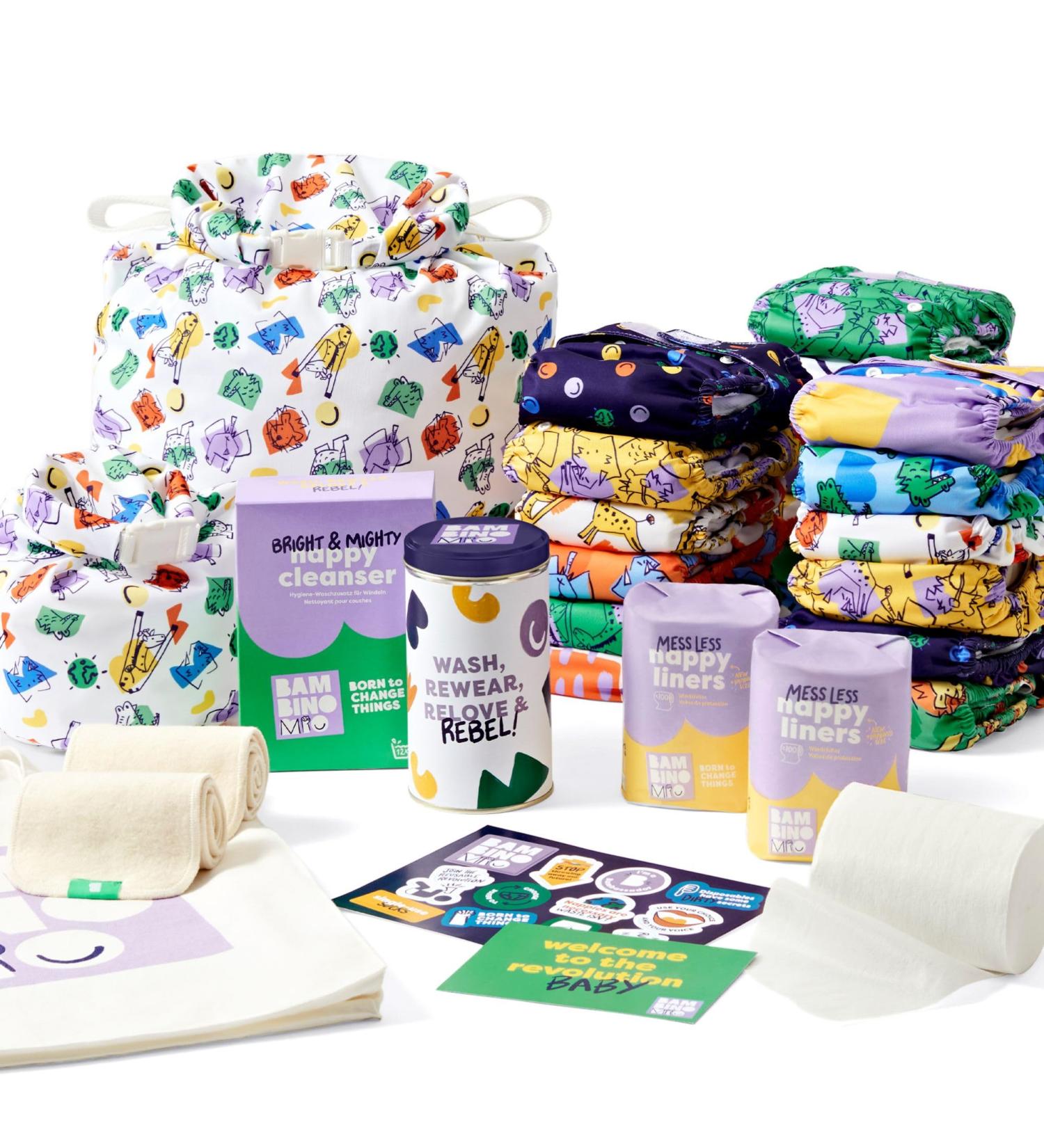 Shop Bambino Mio Reusable Diaper Set - 20 Cloth Diapers Wetbags & More | International Shipping Available - Buy Online on GoSupps.com