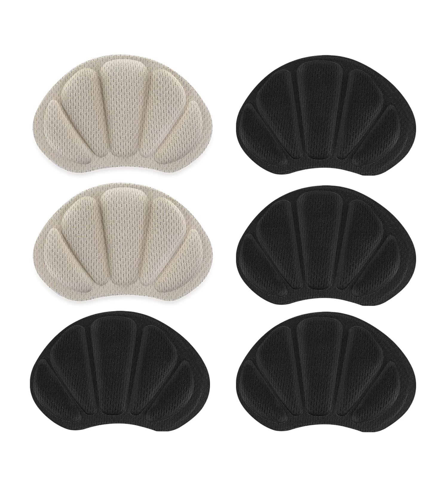 Sibba High Heel Pad Grips & Shoe Cushion Inserts - 3 Pairs for Pain Prevention & Comfort | Black & Beige | Men & Women - Buy Online on GoSupps.com