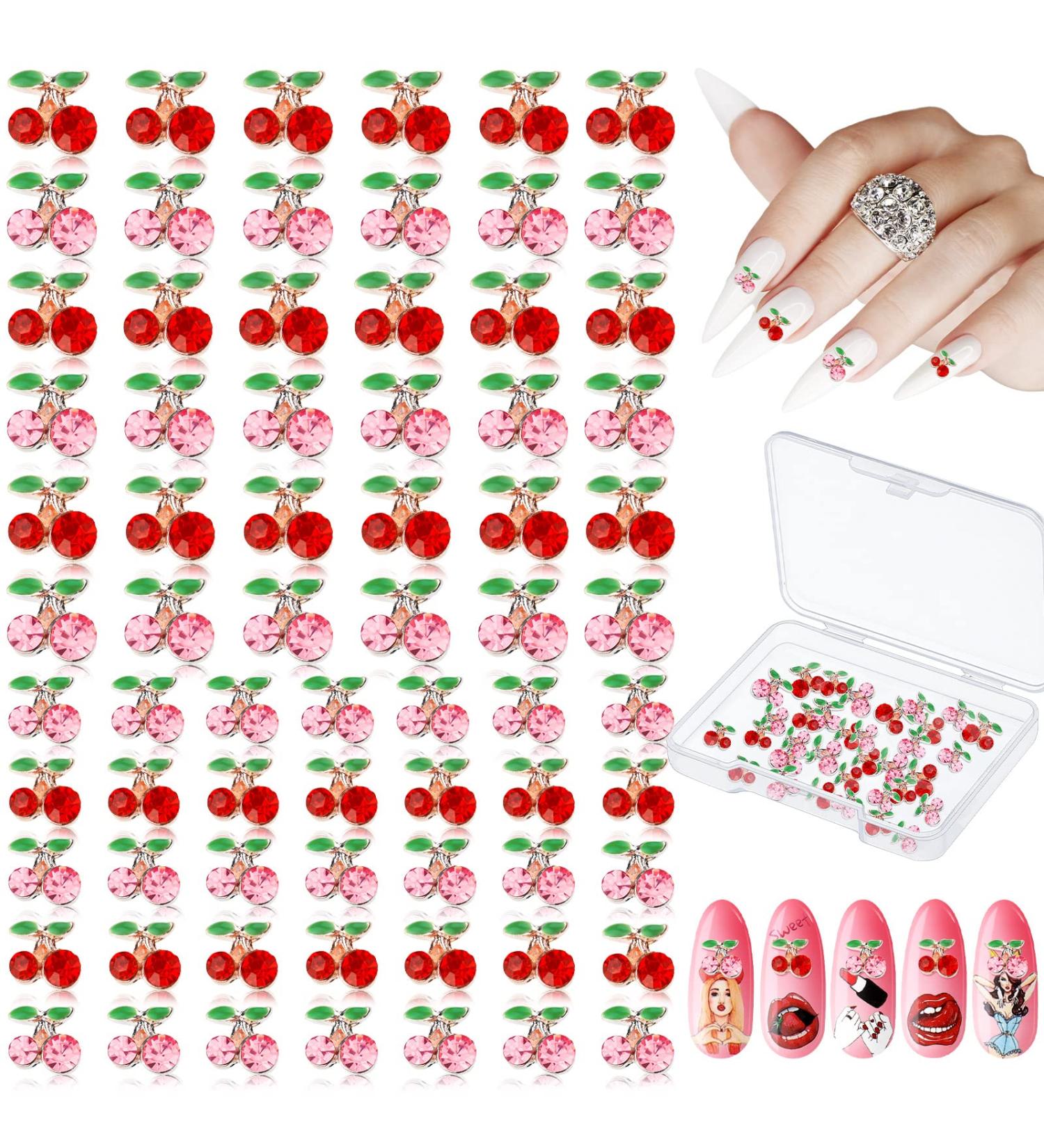 80 Pcs 3D Cherry Nail Charms | Nail Rhinestones, Gems, Glitter Studs | Nail Jewelry Making for Women & Girls | DIY Nail Decor (6x5.5mm, 8x8mm) - Buy Online on GoSupps.com