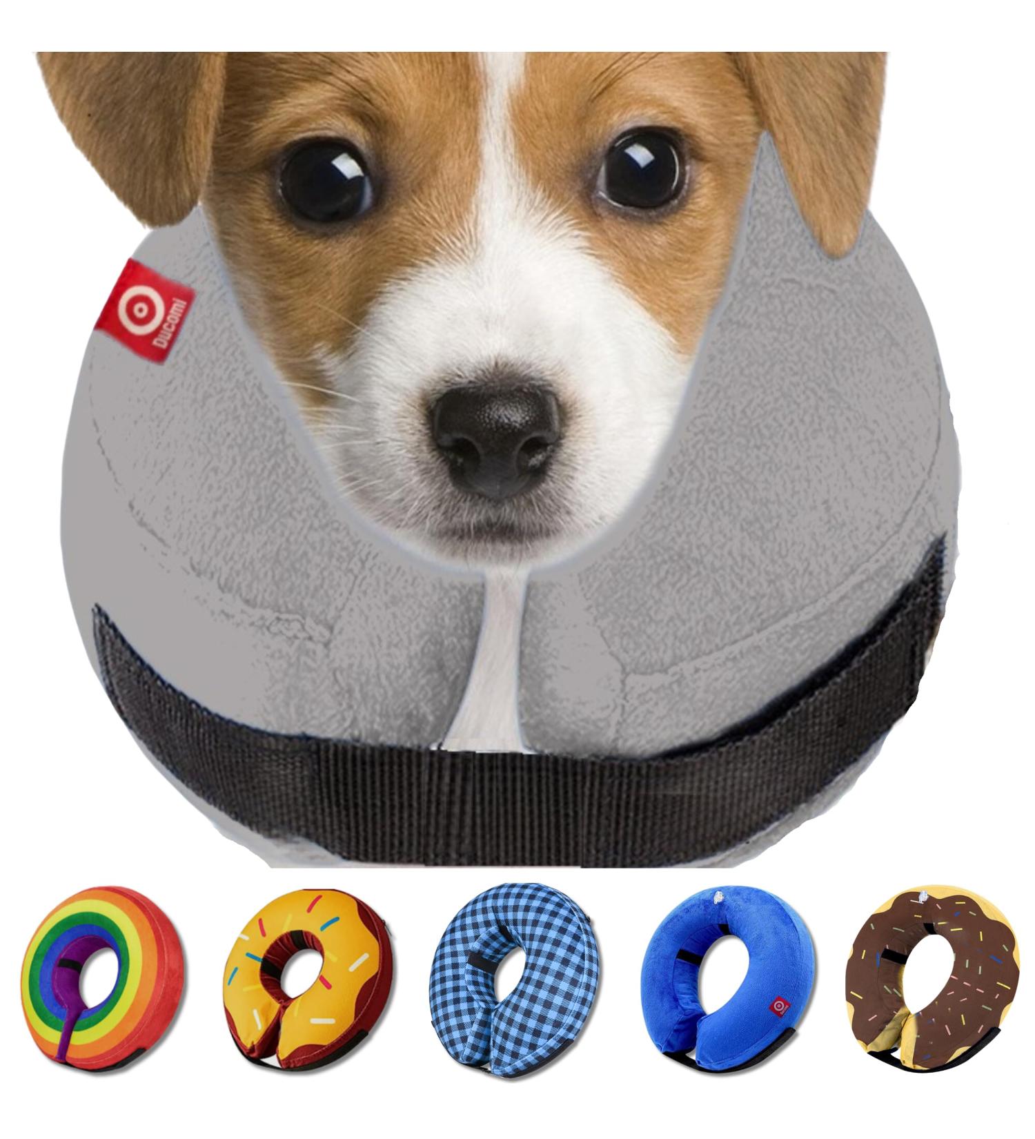 Ducomi Inflatable Dog & Cat Hinges - Post-Operation Relaxation & Comfort | Prevent Scratches & Bites - Available in Gray (Size S) - Buy Online on GoSupps.com