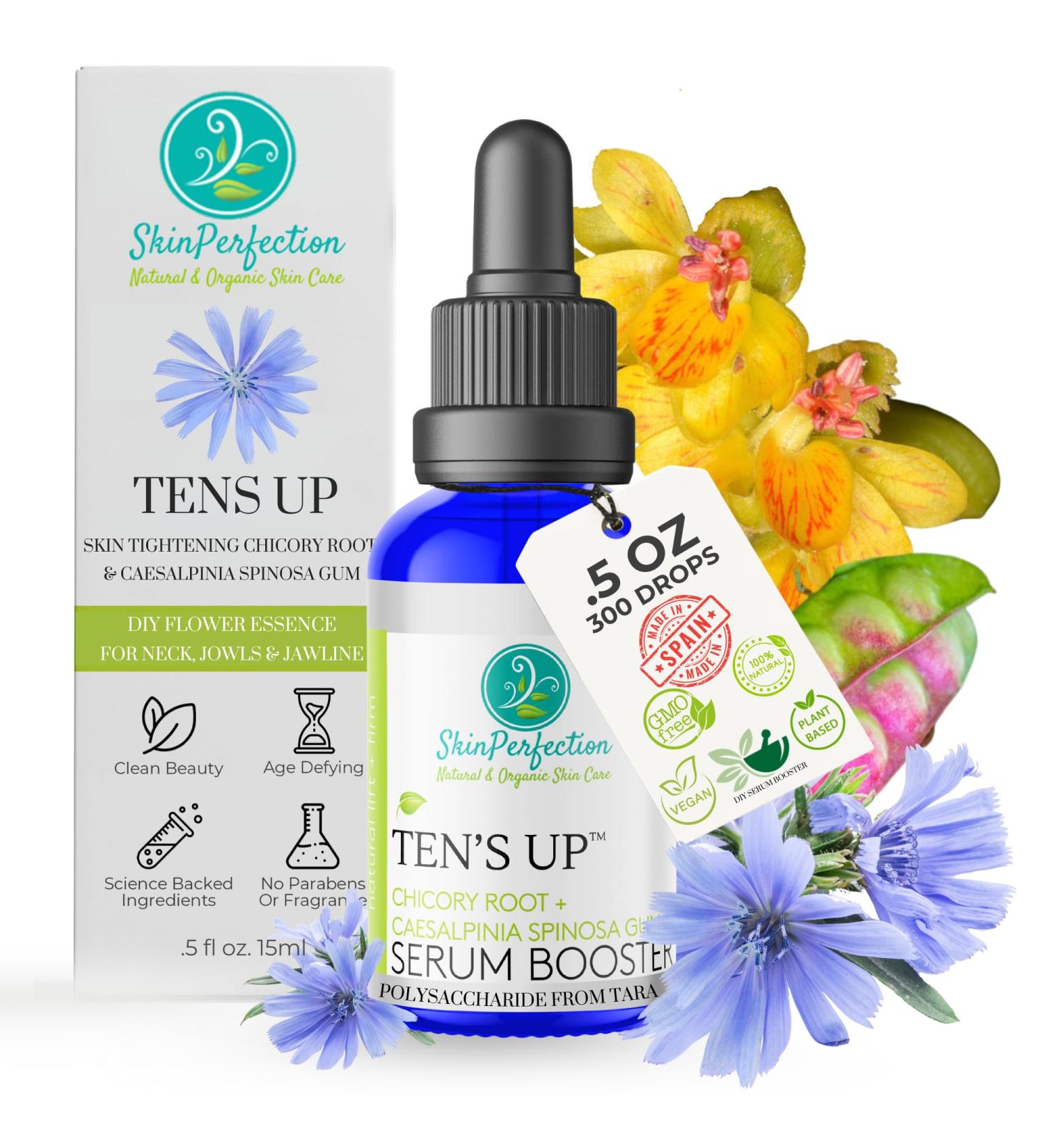 Buy Tens Up Skin Tightening Serum Booster | Natural Lift & Firm with Chicory Root & Caesalpinia Spinosa | International Shipping Available - Buy Online on GoSupps.com