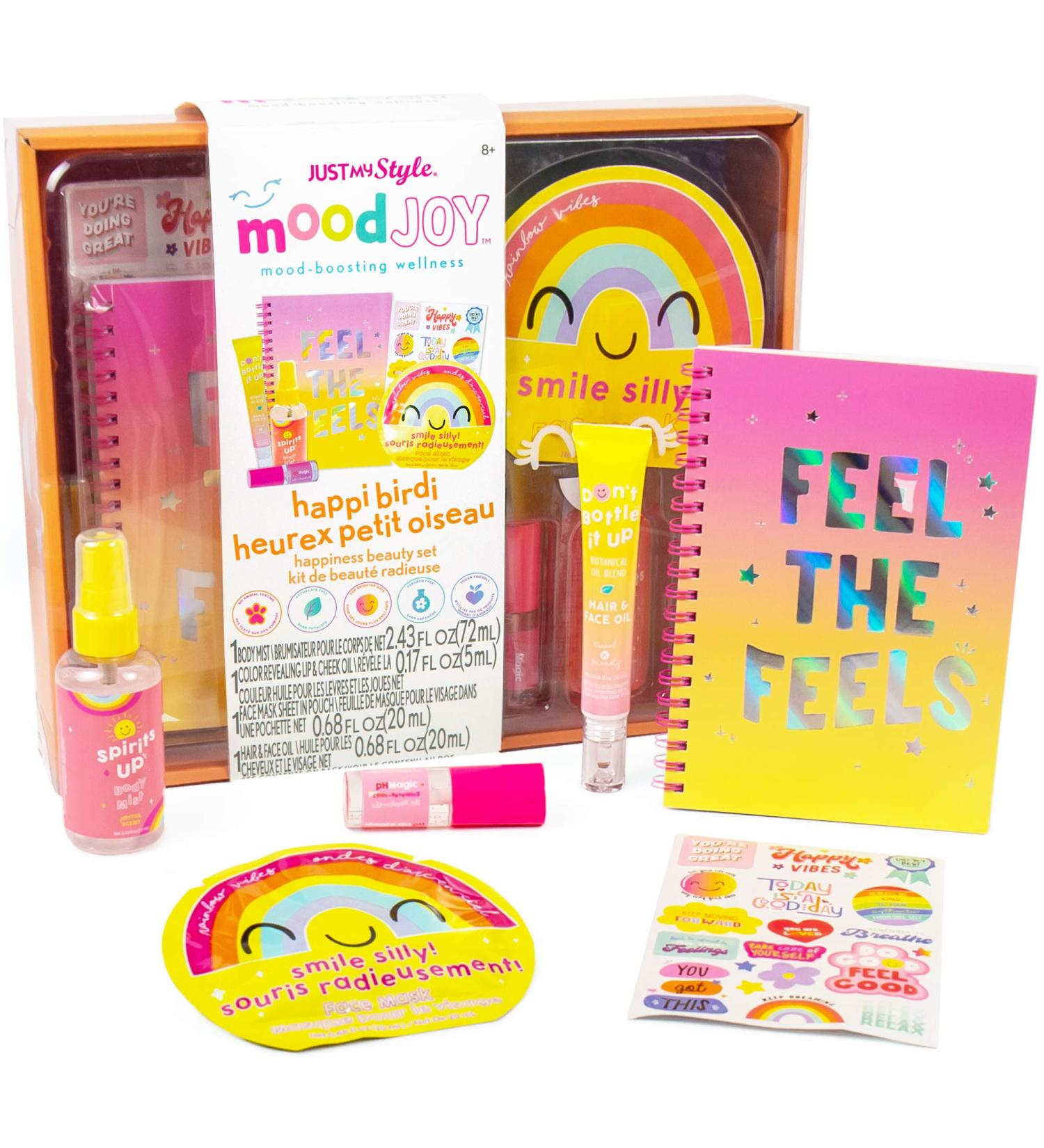 Just My Style MoodJoy Happi Birdi Beauty Set | Mood-Boosting Wellness & Self-Care Kit with Mindfulness Journal, Facial Sheet Mask, Body Mist Spray | Clean Beauty Products by Horizon Group USA - Buy Online on GoSupps.com