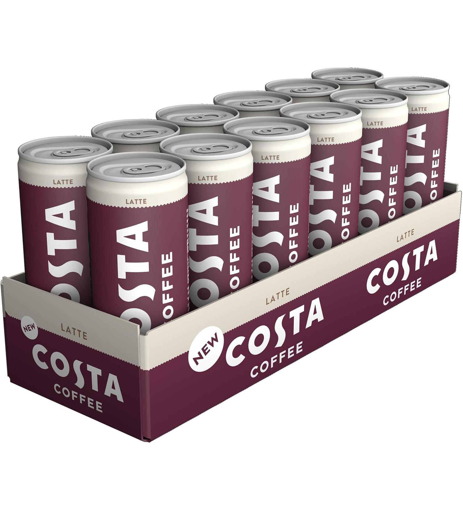 Costa Coffee Latte Cans - 8.45 Fl Oz - Pack Of 12 - Buy Online on GoSupps.com