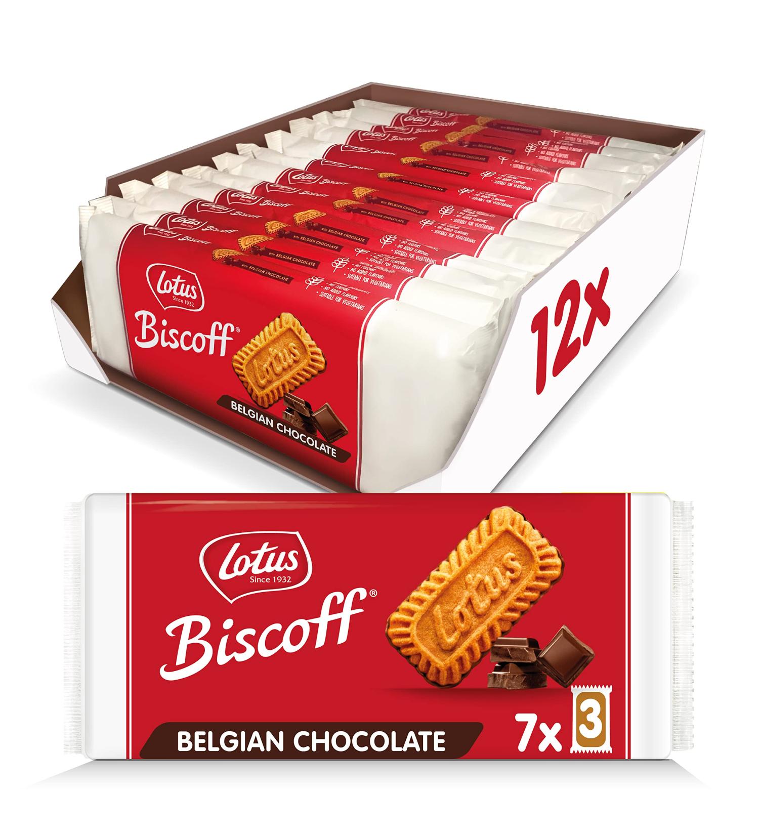 Lotus Biscoff Chocolate European Biscuit Cookies 5.4oz (Pack of 12) | 7 Three-Packs | Non GMO - Verified - Buy Online on GoSupps.com