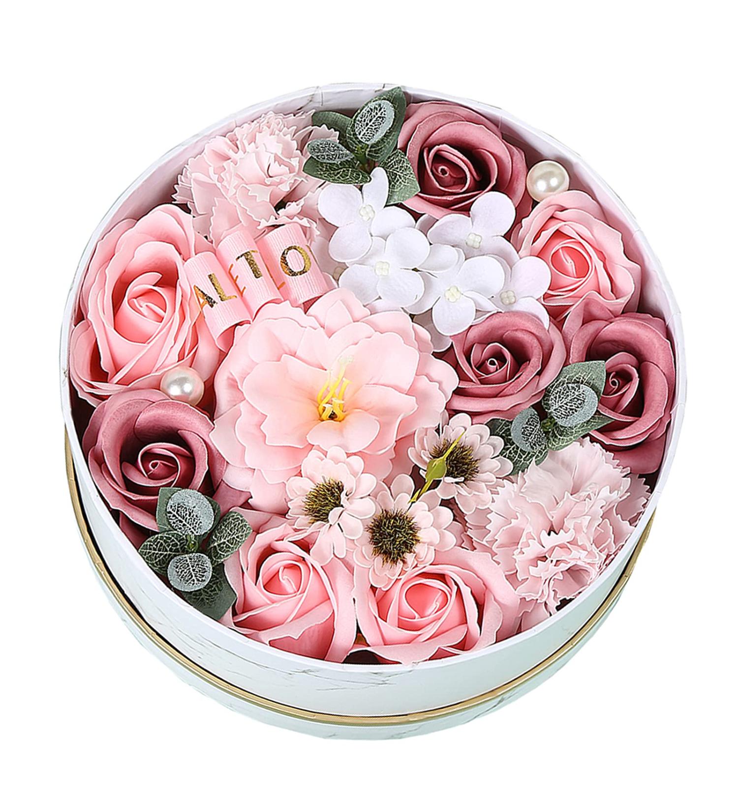 Rose Flower Shaped Bath Soap Gift Box for Women - Floral Scented Soap Petals for Mother's Day, Birthday, Valentine's Day, Christmas - Plant Essential Oil Soap Bouquet - Buy Online on GoSupps.com