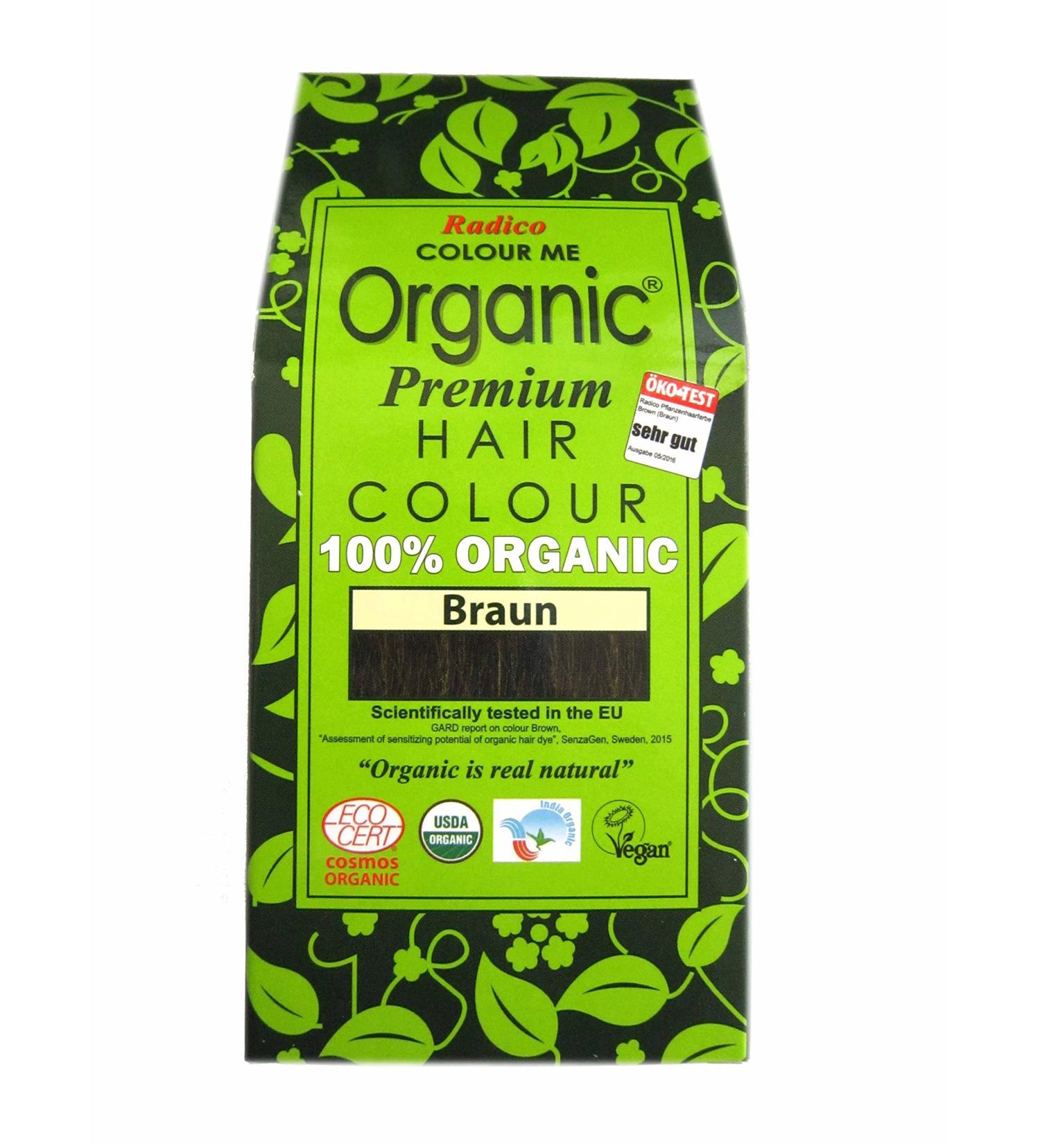 Radico Color Me Organic vegetable hair dye brown from Ayurvedic herbs free from ammonia and hydrogen peroxide also for gray hair 400 g