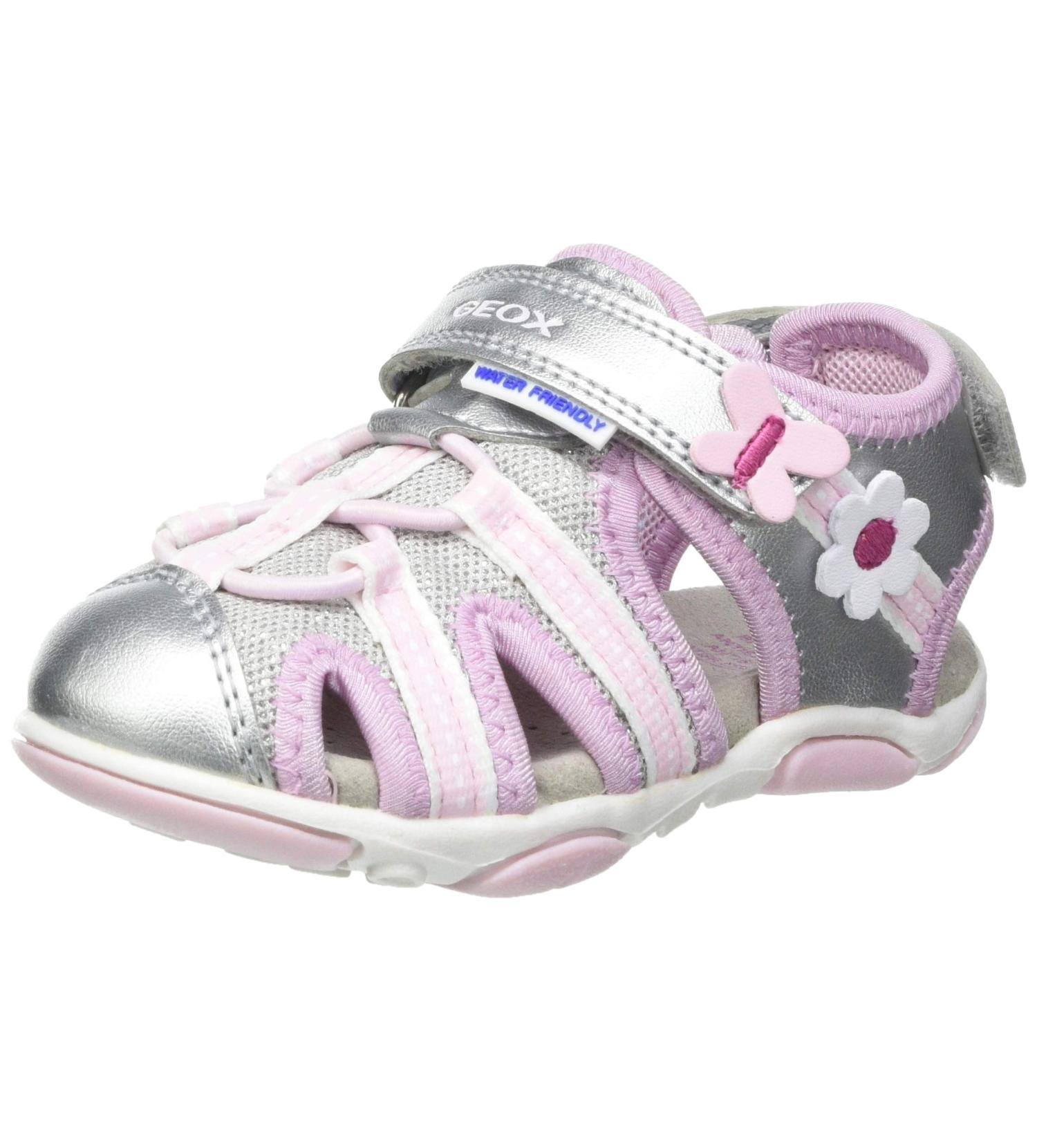 Geox Baby Girl's Sandal Agasim - Silver Pink | Size 7.5 UK Child - Buy Online on GoSupps.com