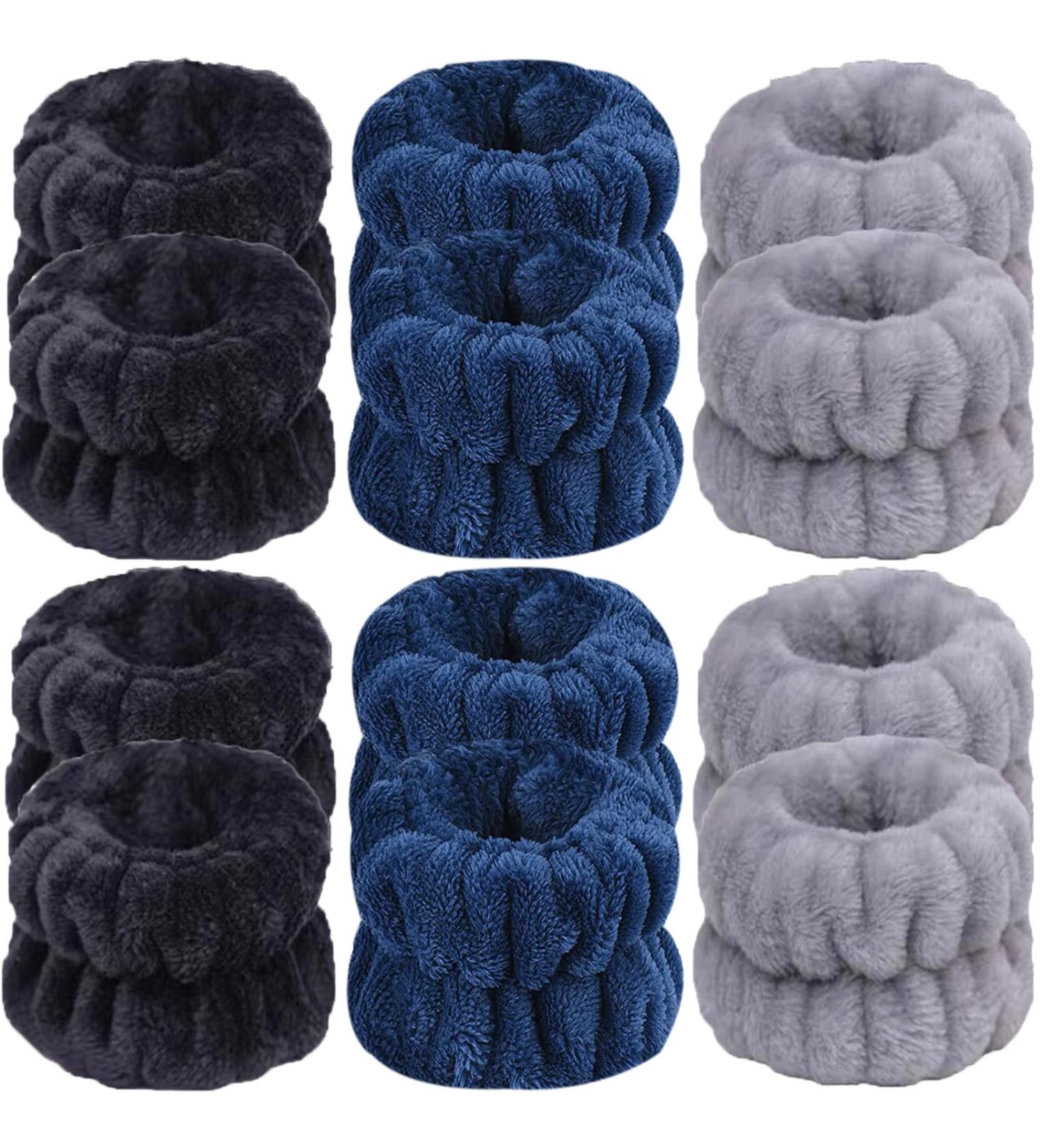 12Pcs Women's Microfiber Face Washing Wristbands | Reusable Absorbent Wrist Towels for Spa | Prevent Water Spills - Buy Online on GoSupps.com