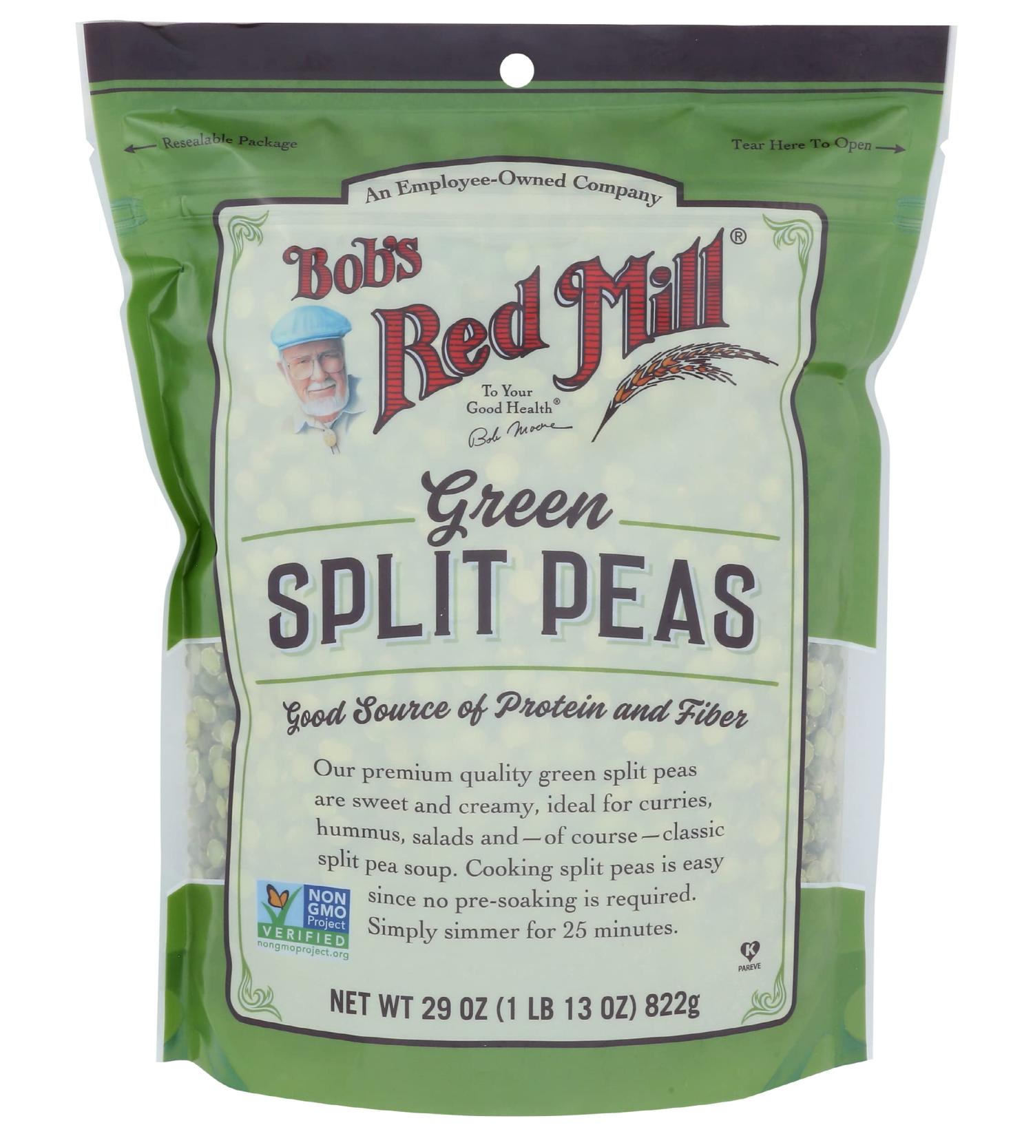 Bob's Red Mill Green Split Peas 29 oz - High-Quality Protein & Fiber Source - Buy Online on GoSupps.com