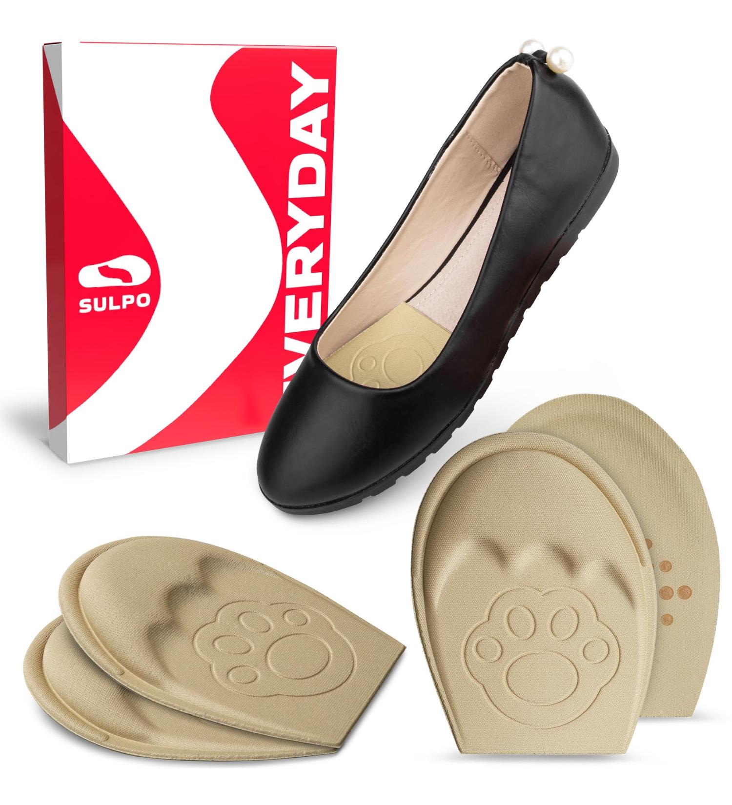 Sulpo 2 Pair Bale Pads for Big Shoes | EVA Foam Foot Pain Relief | Sponge Heel Cushion & Toe Filler | Fits Most Shoes - Beige 35-40 - Buy Online on GoSupps.com