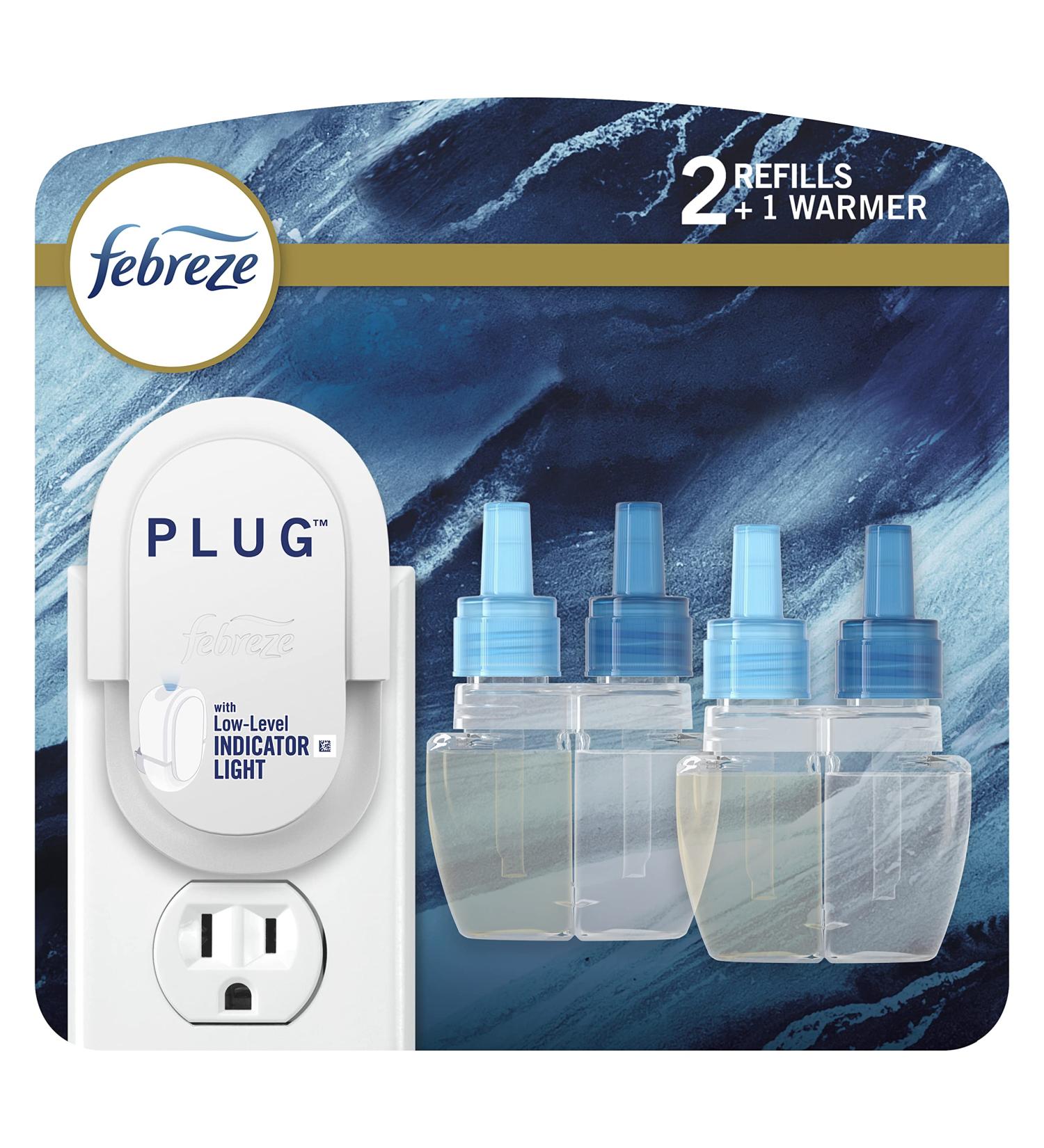 Febreze Fade Defy PLUG Air Freshener & Odor Fighter Ocean Starter Kit & (2) 26 mL Oil Refills Febreze Plug kit 26 ml (Pack of 2) - Buy Online on GoSupps.com