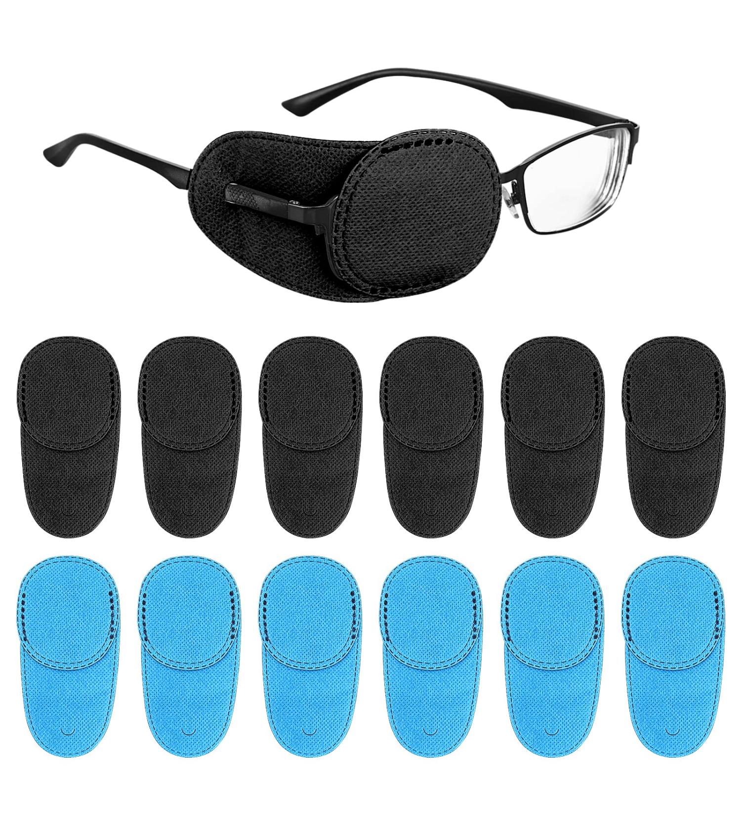 TIESOME 12 PCS Eye Patches for Glasses - Reusable Non-Woven Fabric Covers for Adults & Kids | Lazy Eye Amblyopia & Strabismus Treatment - Buy Online on GoSupps.com