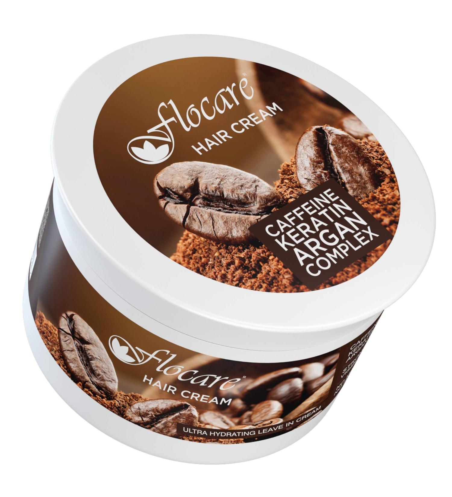 Keratin Coffee Hair Cream - Nourishing Coconut Argan & Almond Oils - Strong & Healthy Hair - 200 gm - Buy Online on GoSupps.com