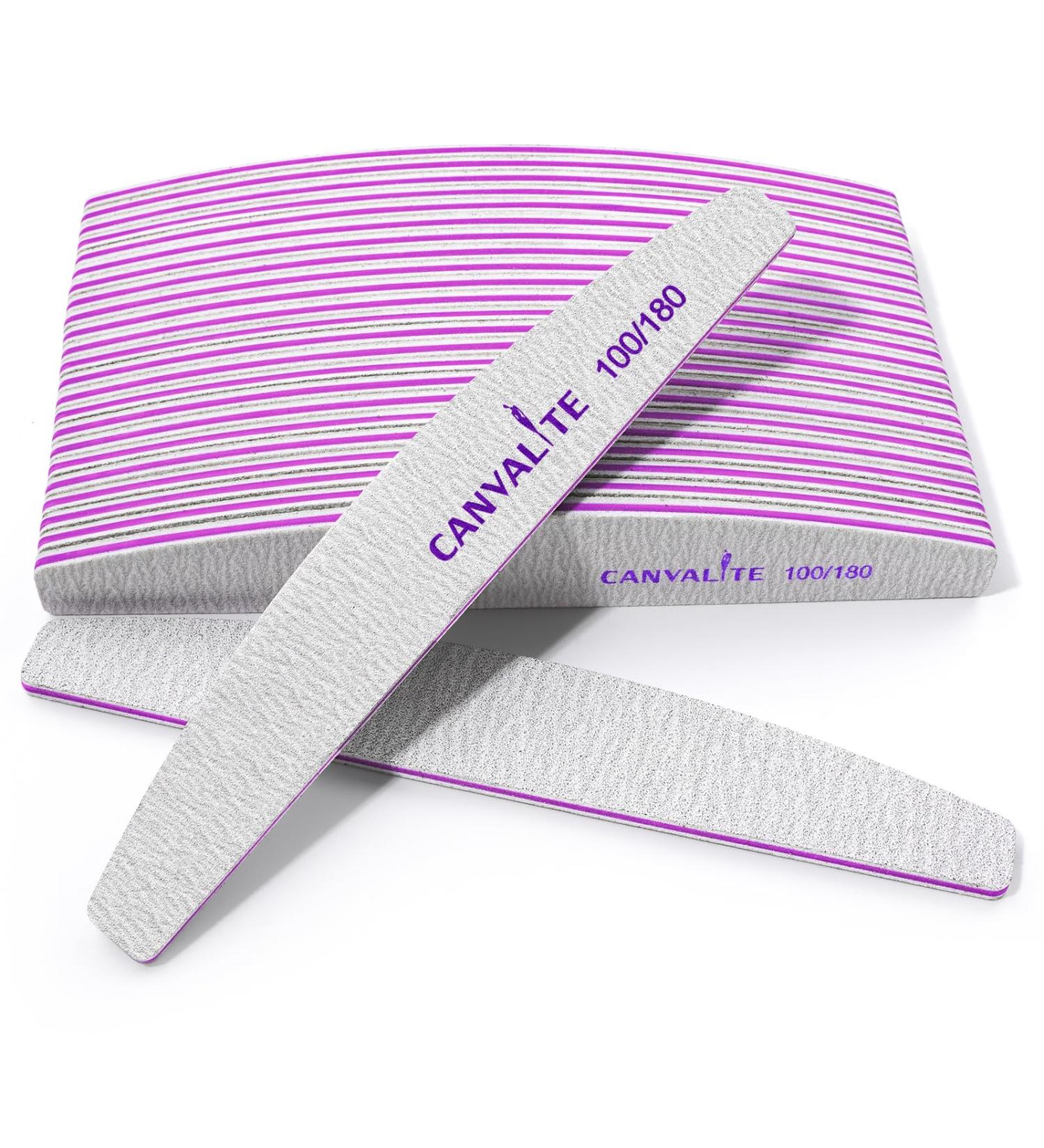 Canvalite 25stk Nail Files for Gel Nails - Professional 100/180 Double-Sided Buffer Block Washable & Reusable - Perfect for Nail Art - Buy Online on GoSupps.com