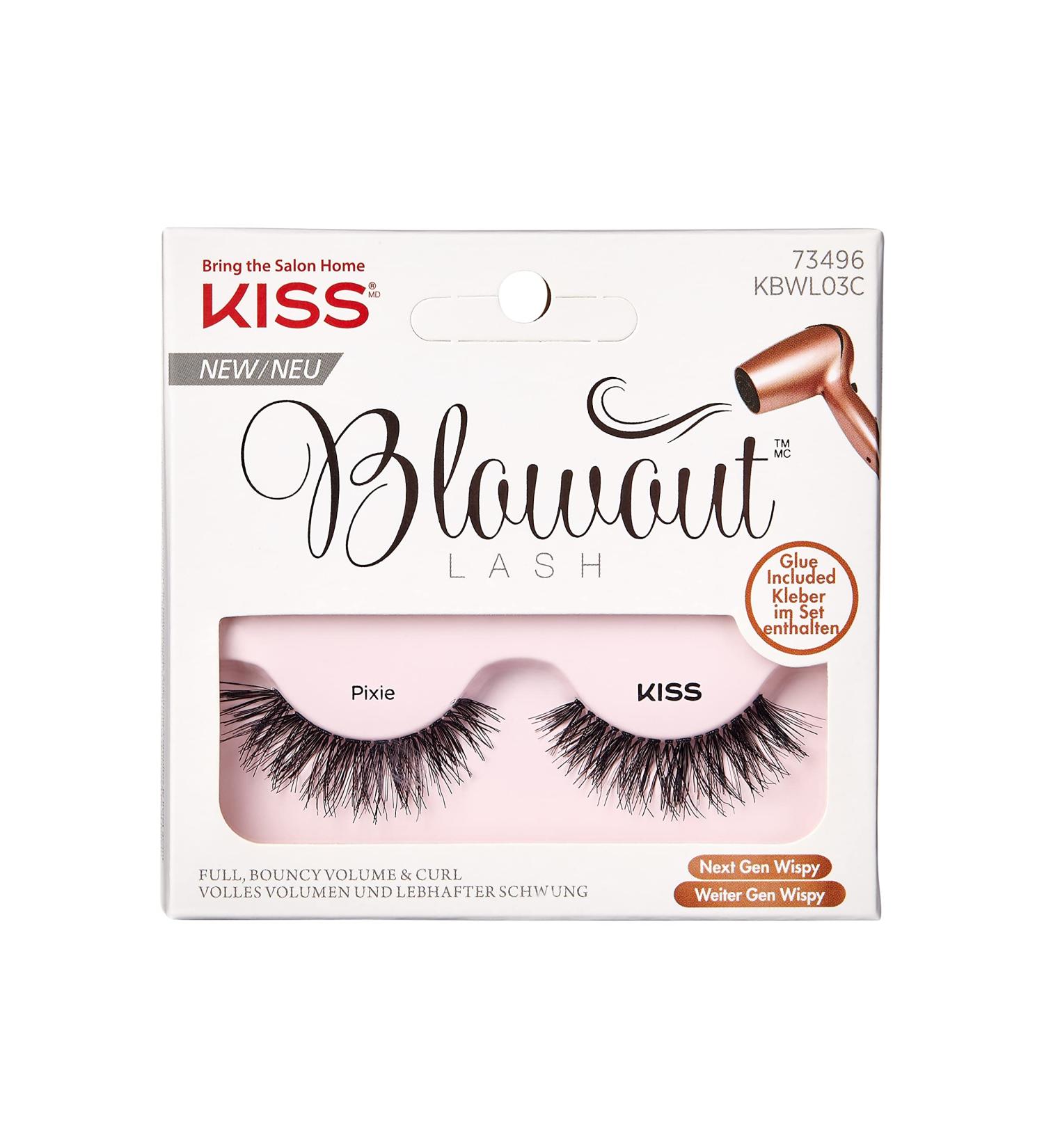 KISS Blowout Lash Collection - Reusable Pixie Artificial Eyelashes with Black Glue | 1 Pair International Shipping - Buy Online on GoSupps.com