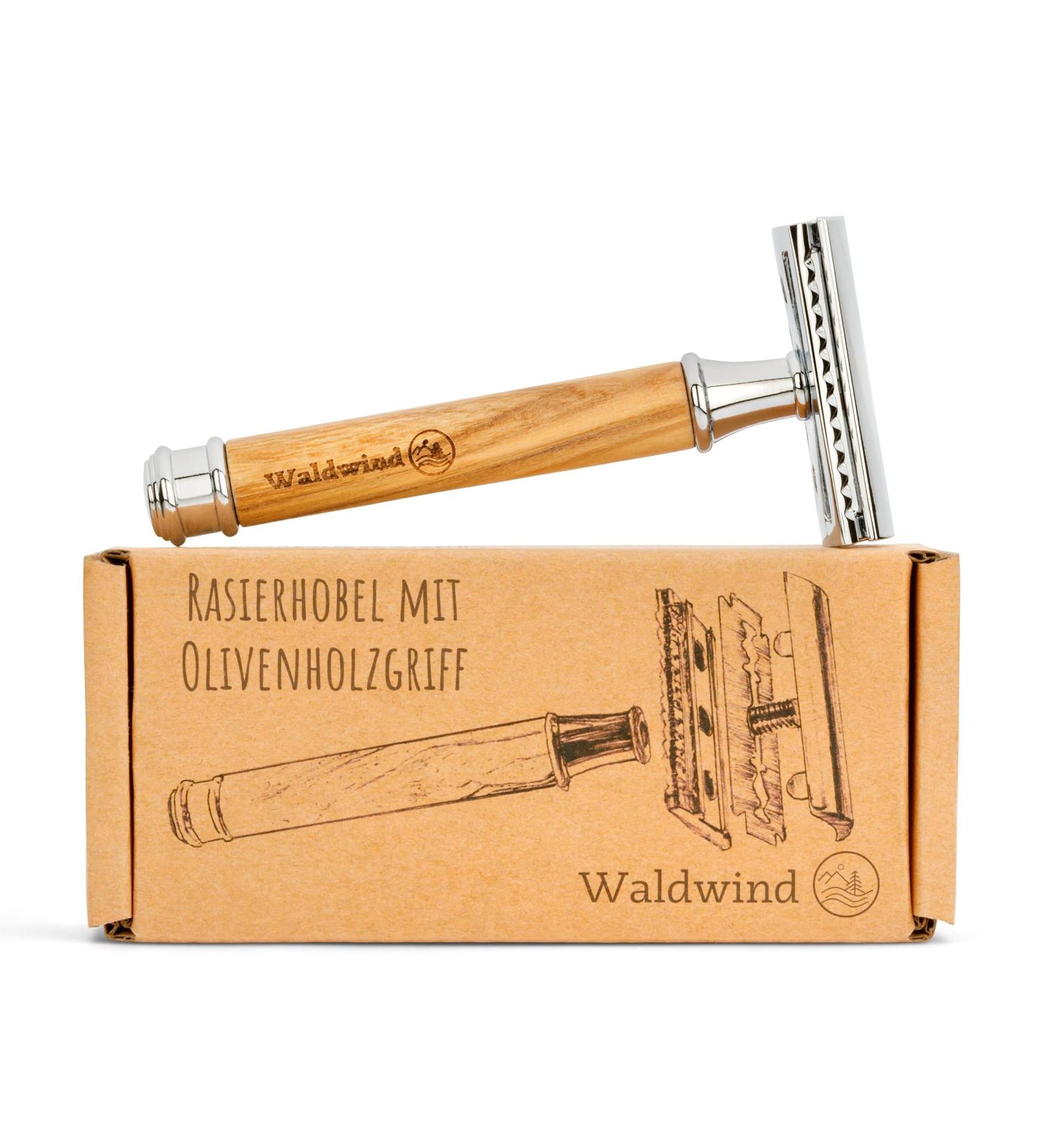 Waldwind Olive Wood Razor Plane | Eco-Friendly Zero Waste Wet Razor | Includes 10 Blades & E-Book | Sustainable Closed Comb for Men & Women - Buy Online on GoSupps.com