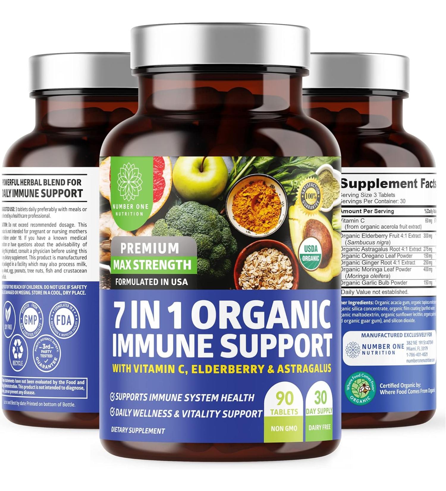 Number One Nutrition Premium 7 in 1 Immune Support - 90 Tablets - Buy Online on GoSupps.com