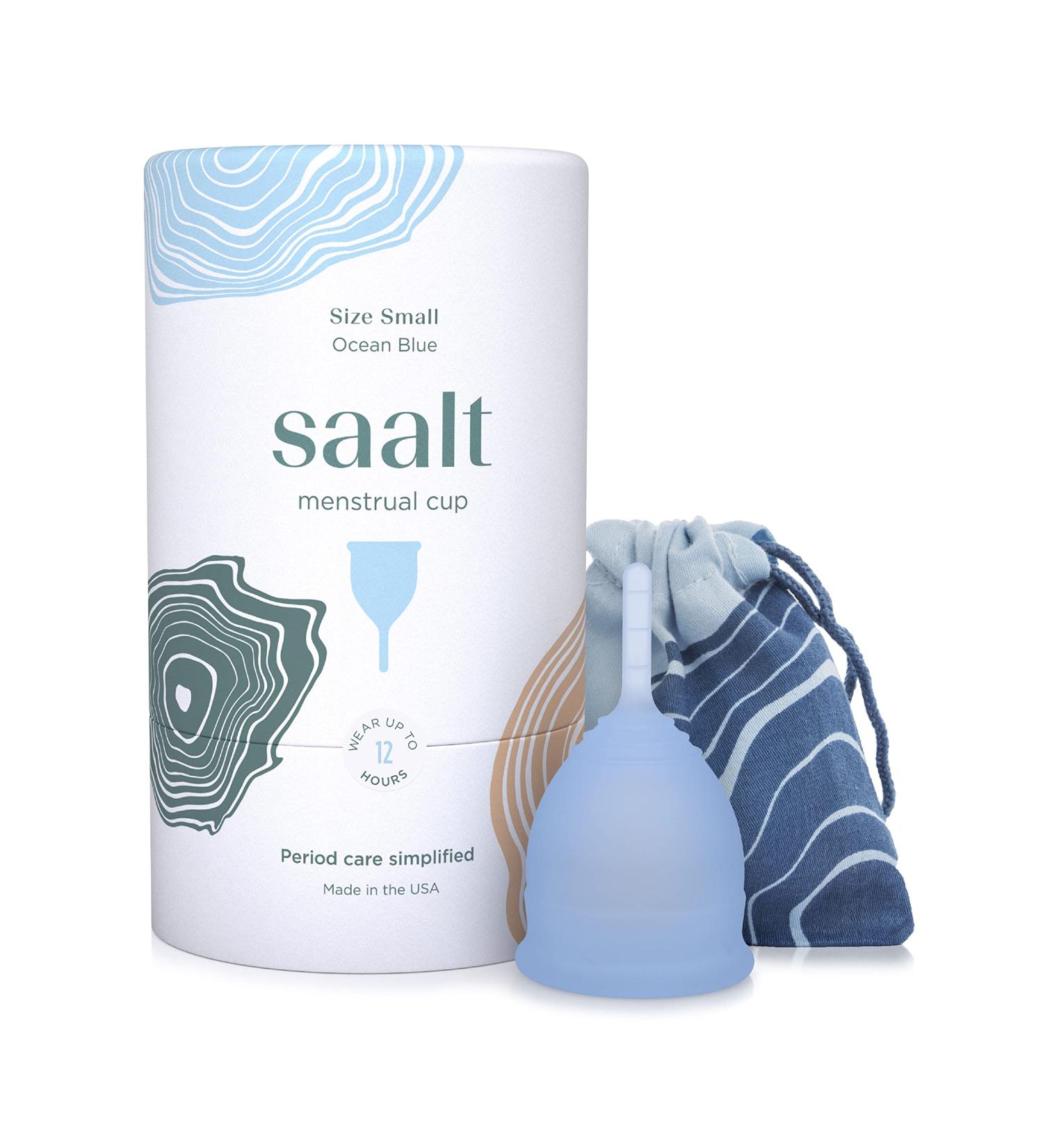 Saalt Menstrual Cup - Premium Design - Most Comfortable Period Cup - Small Ocean Blue - Buy Online on GoSupps.com