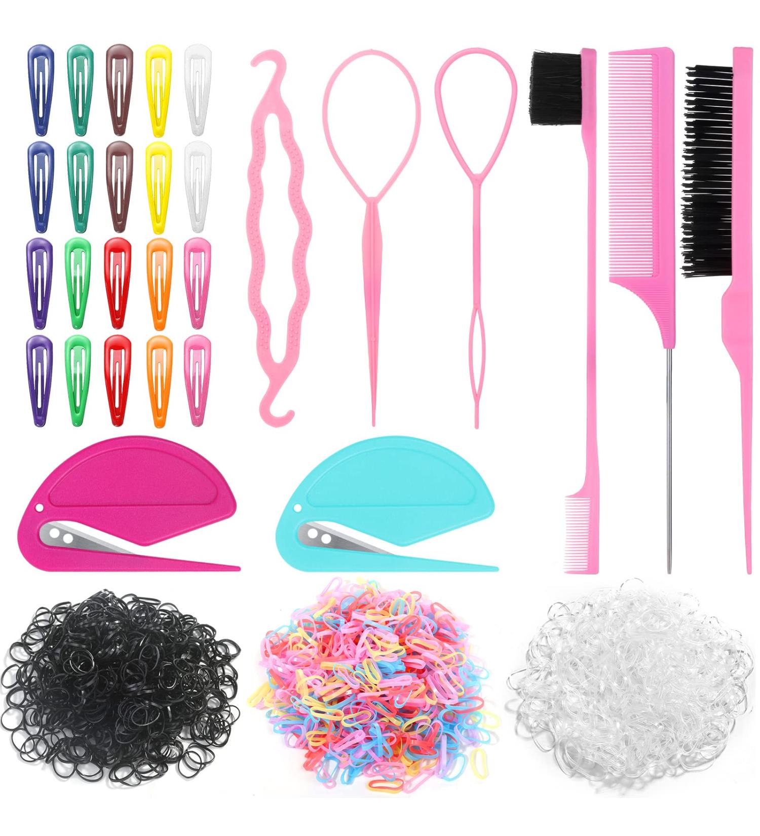 Comkrivy 1500 Pcs Small Rubber Bands for Hair with Hair Tools Set - Perfect for Styling Hair of Girls, Women, and Kids - Buy Online on GoSupps.com