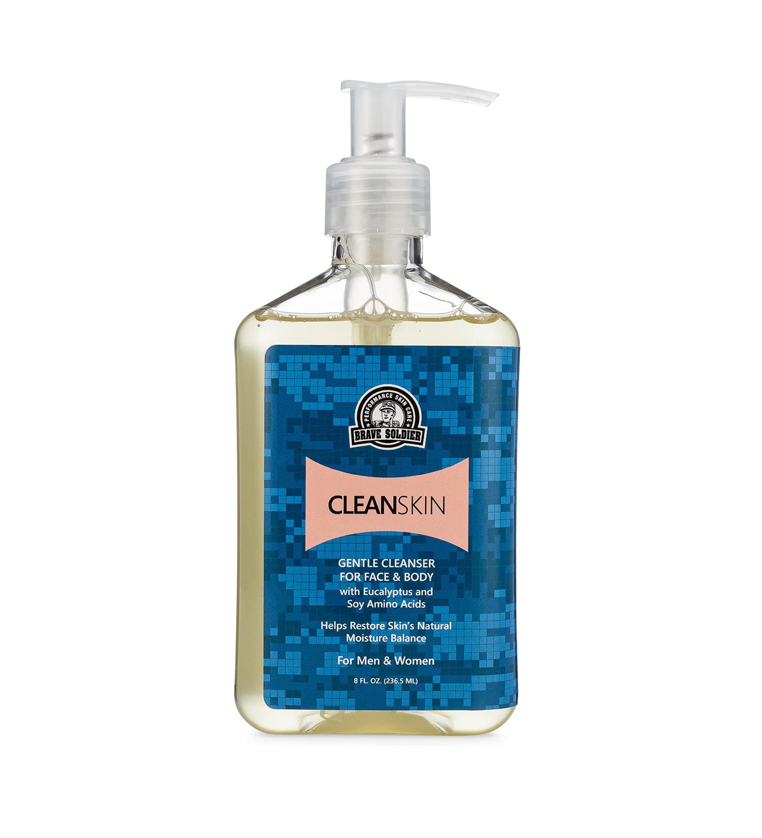 Brave Soldier Clean Skin Face Cleanser | Moisturizing Face Wash for Sensitive Skin | Mild Makeup Remover | 8 fl. oz. Bottle - Buy Online on GoSupps.com