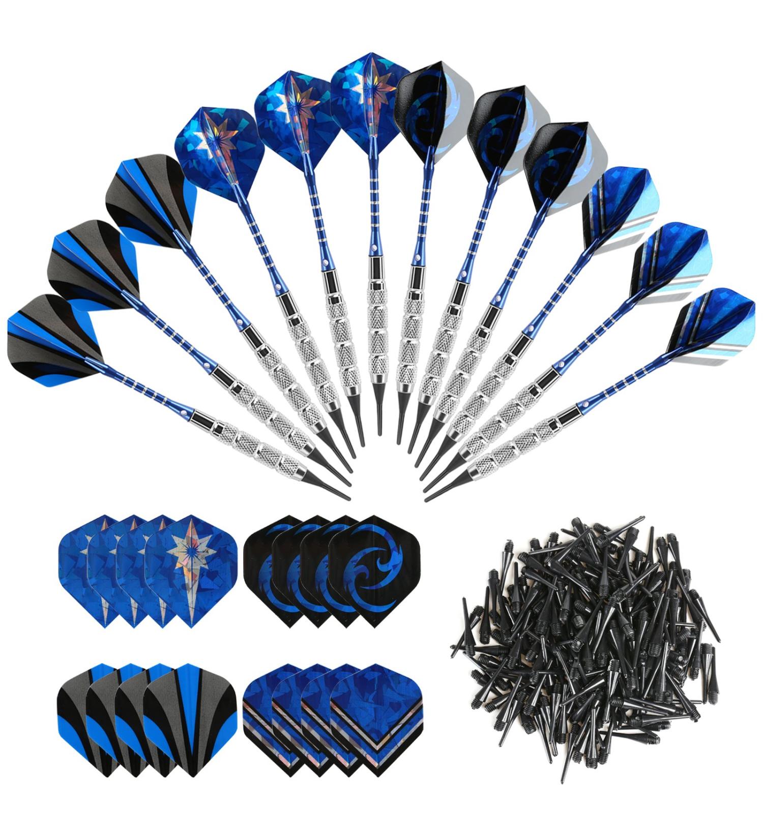 GWHOLE 18g Soft Dart Set with 16 Flights and 200 Tip Points - Pack of 12 | For Electronic Dartboard - Buy Online on GoSupps.com