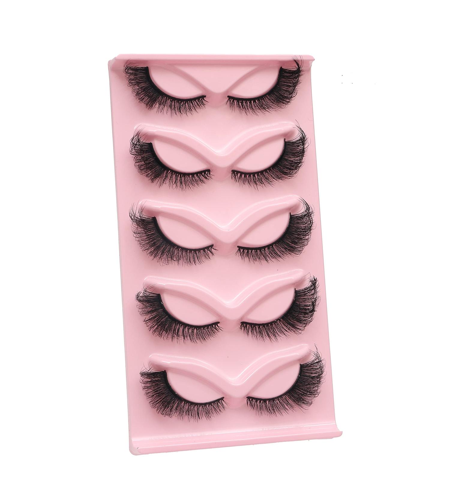 HBZGTLAD Cat-Eye 3D Mink Eyelashes - Curled Winged Natural & Realistic Messy End, Soft & Thick False Eyelashes (MA01) - Buy Online on GoSupps.com