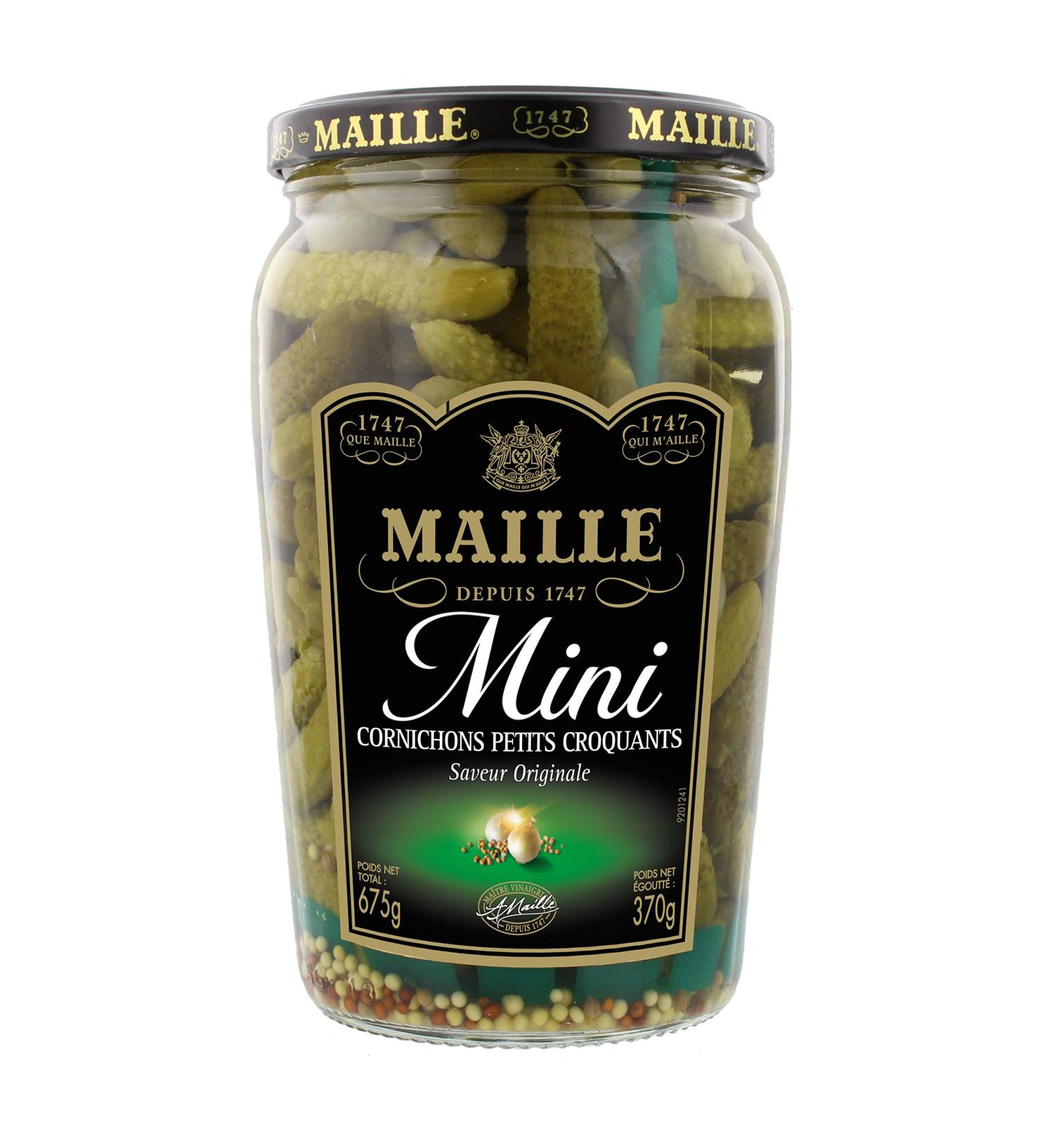 Maille Mini Cornichons Petits Croquants Bocal Croquants et Intenses 370g - Buy Online on GoSupps.com