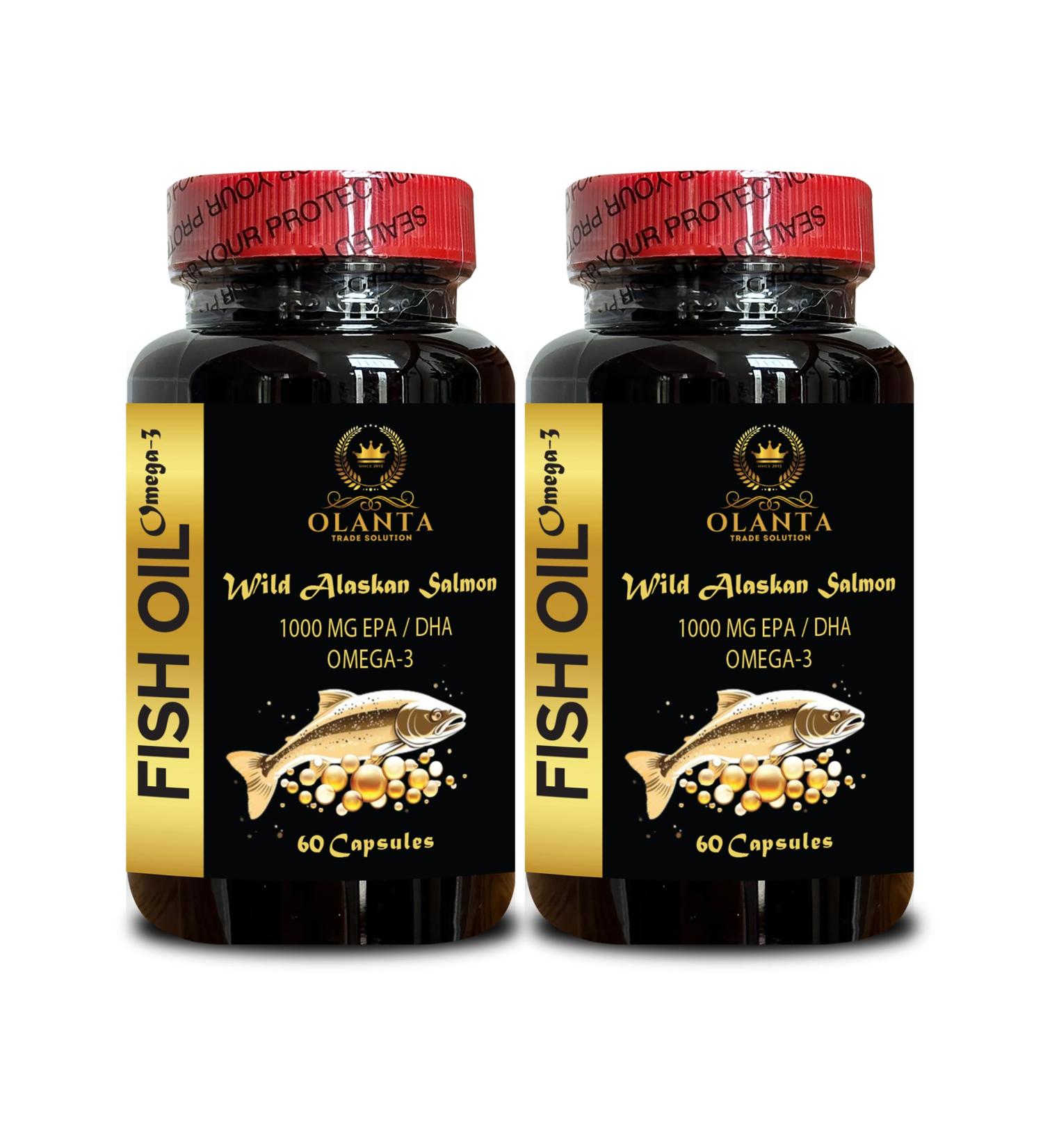 Alaskan Salmon Oil Omega-3 EPA DHA Softgels No Artificial Additives Sustainably Sourced No Fishy Taste Great for Mobility - 2 Bottles - Buy Online on GoSupps.com